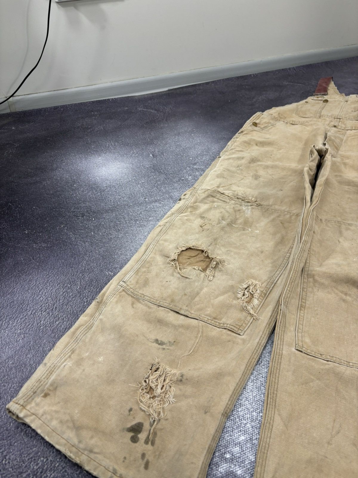 Carhartt Vintage 90s Carhartt Double Knee USA Faded Dungaree Overall Size US 34 / EU 50 - 5 Thumbnail