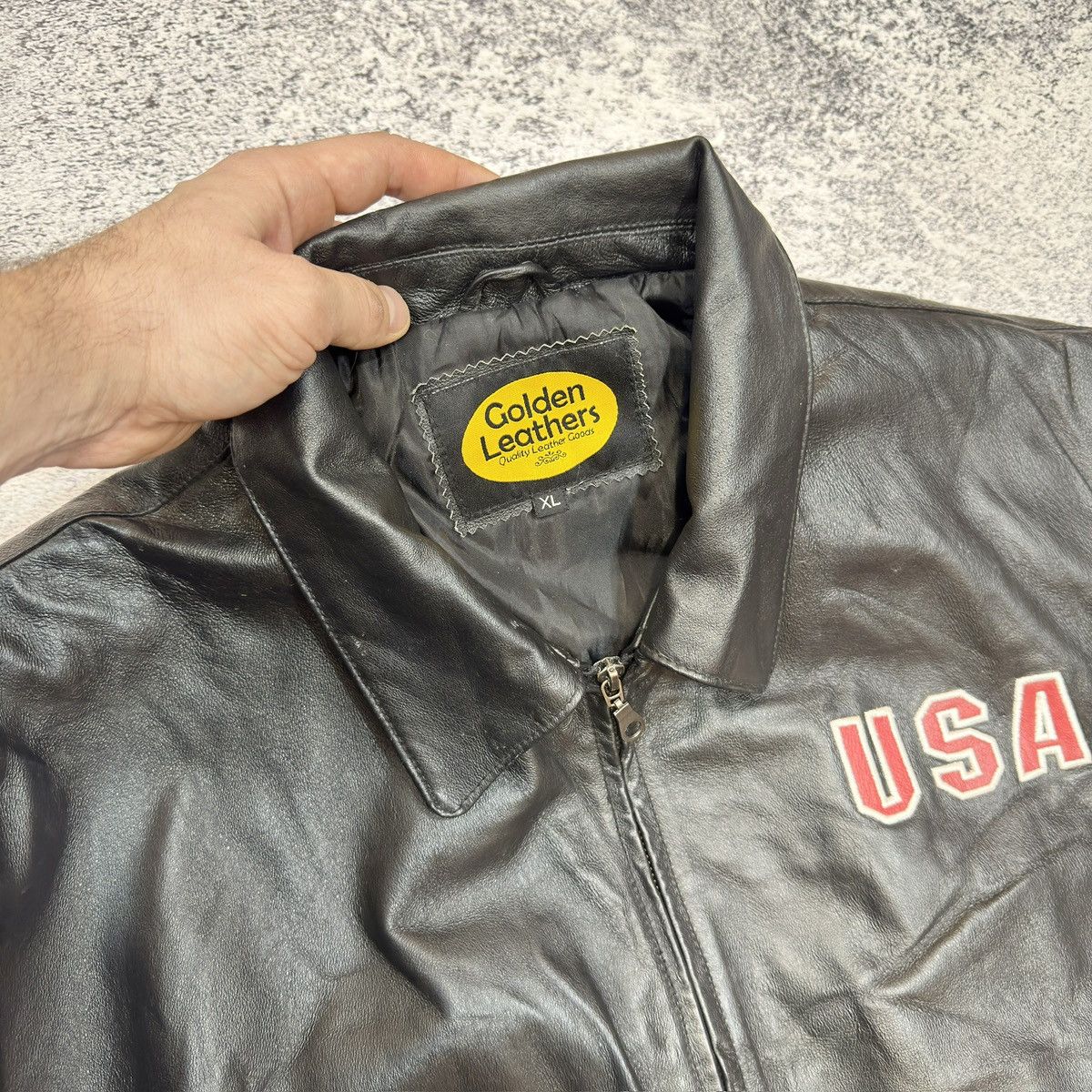 Other Vintage Mens Leather Bomber Jacket USA XL size Size US XL / EU 56 / 4 - 9 Thumbnail