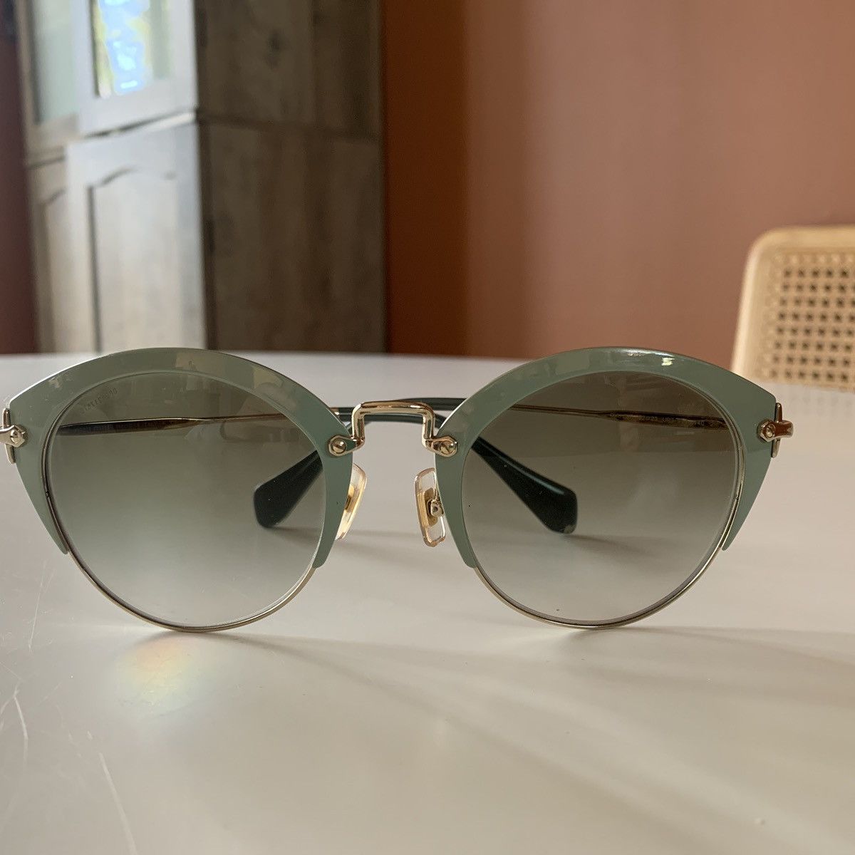 Miu Miu Miu Miu Low Bridge Cat Eye Gradient Sunglasses Size ONE SIZE - 1 Thumbnail