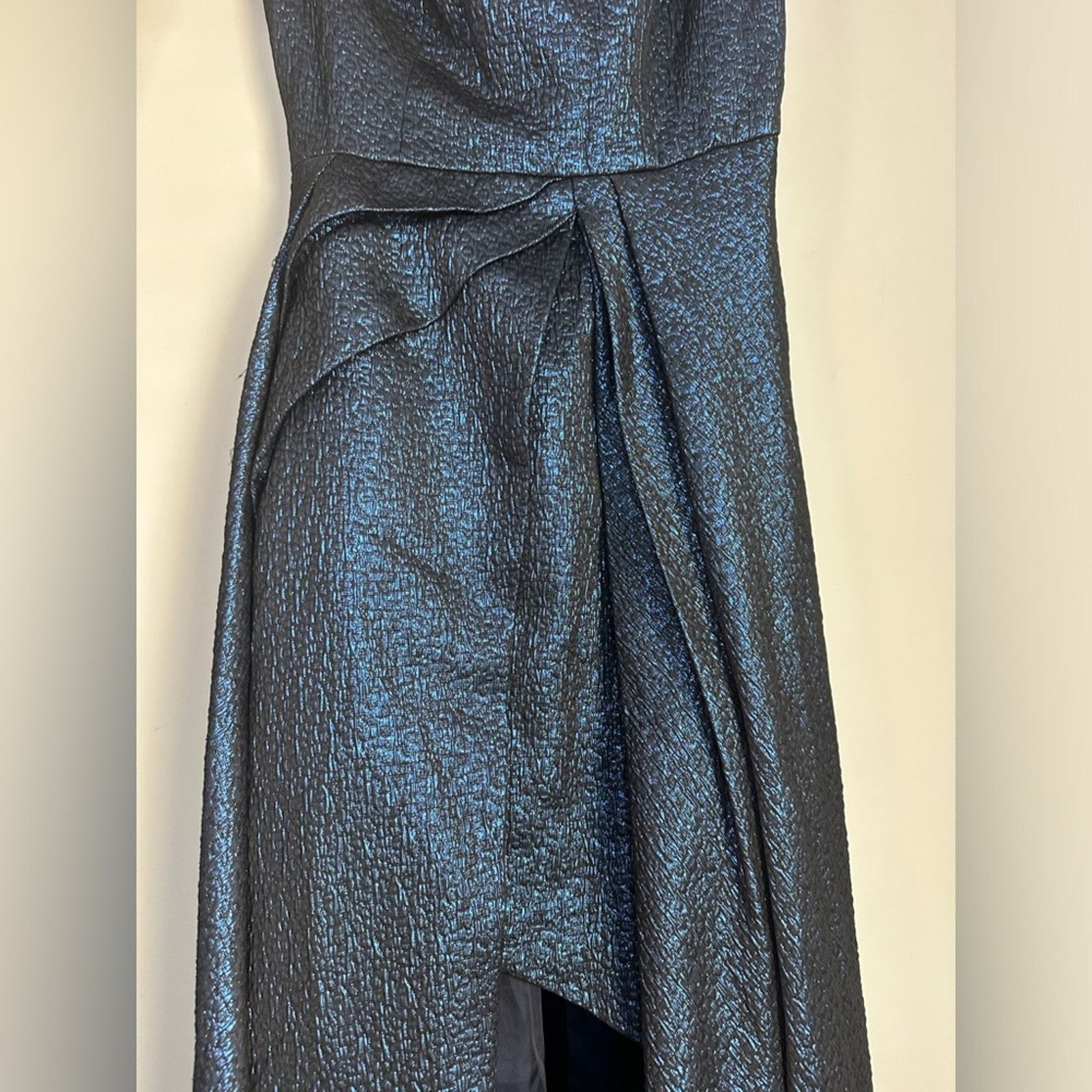 Monique Lhuillier MONIQUE LHUILLIER Navy Gown One Shoulder High Low Size 4 Size S / US 4 / IT 40 - 9 Thumbnail