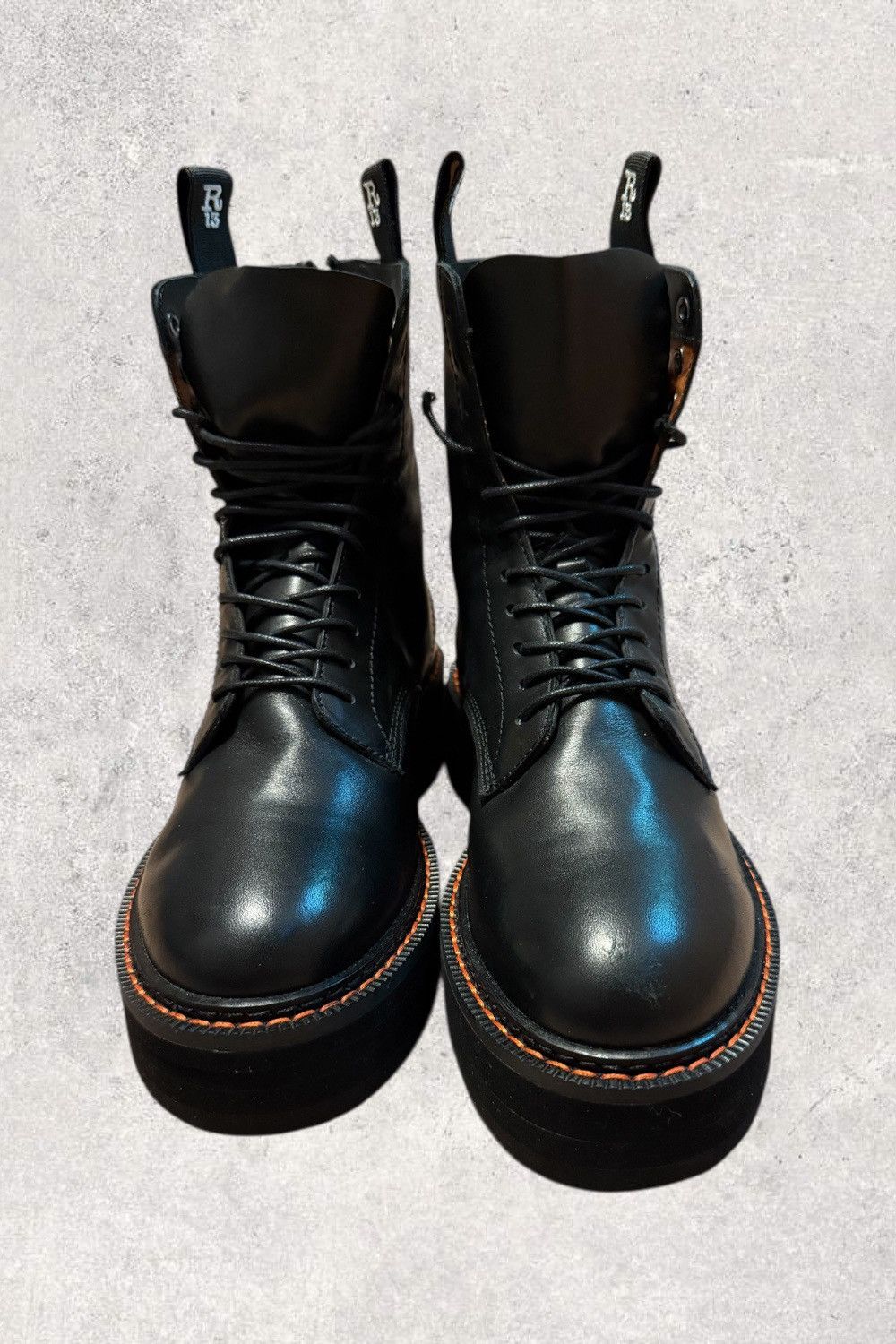 R13 R13 black stack boots 40 women made in italy shoes Size US 10 / IT 40 - 4 Thumbnail