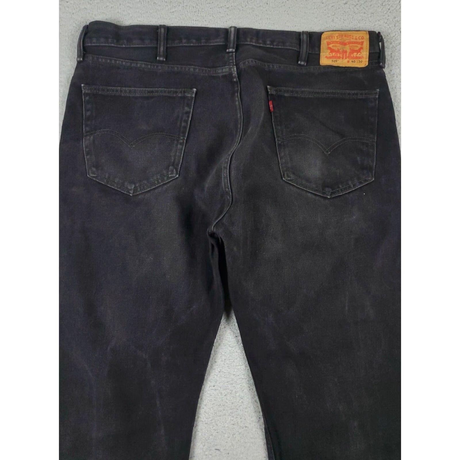 Levi's Levis Mens 40x30 Extra Large XL Black Gray Straight Leg Denim Jeans Pants Size US 40 / EU 56 - 7 Thumbnail