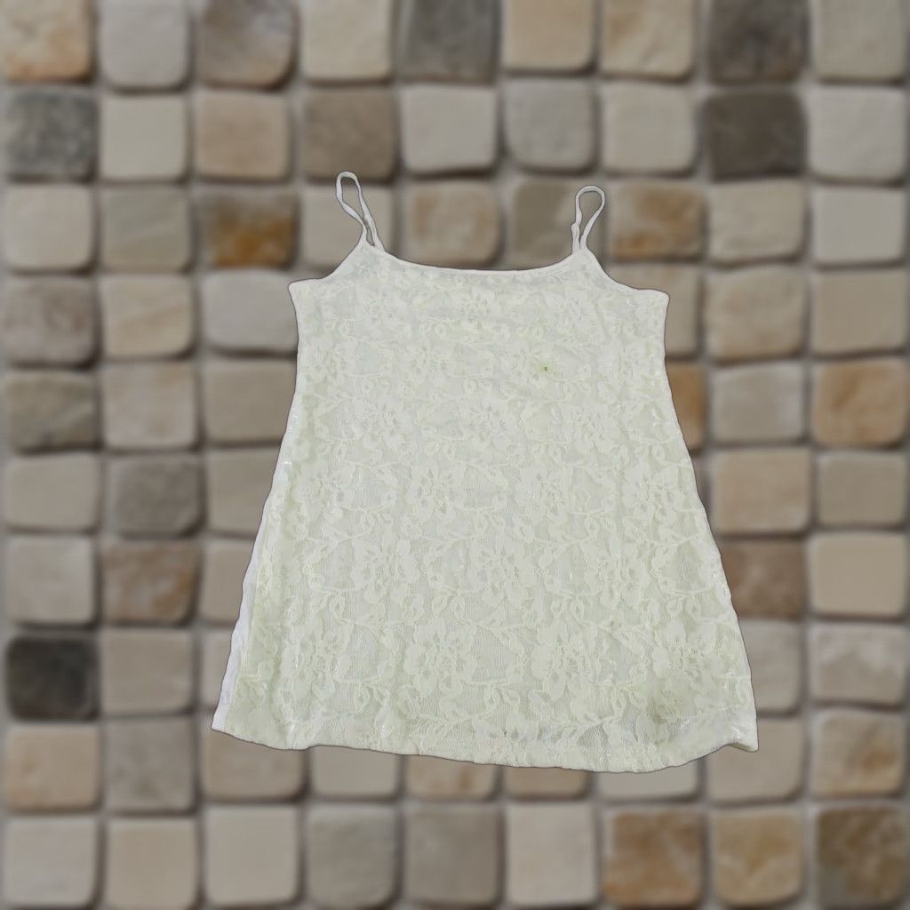 Loft VINTAGE LOFT Womens Tank Top S White Embroidered Floral Halter Casual 90s Women Size S / US 4 / IT 40 - 1 Thumbnail