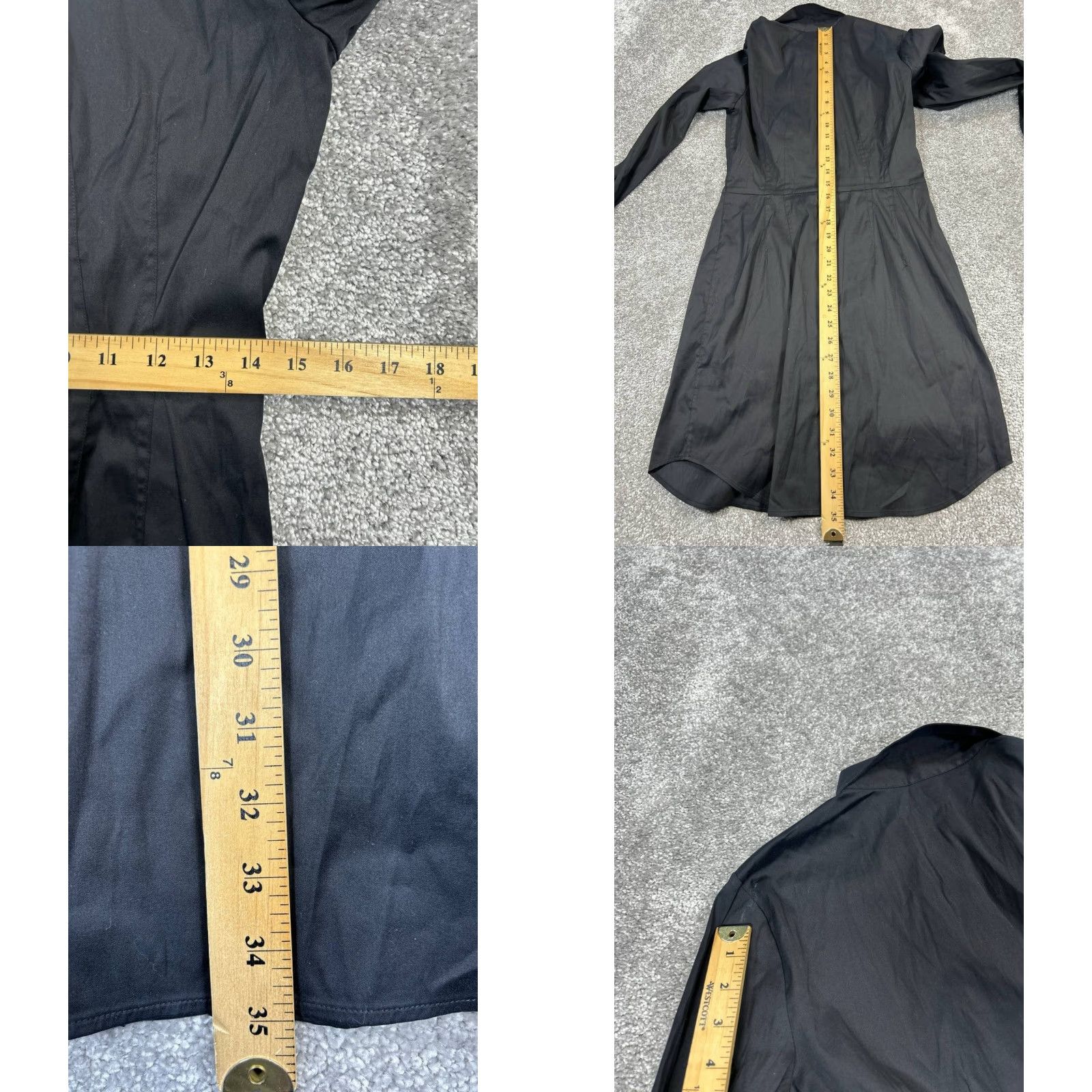 Theory Theory Shirt Dress Womens 6 Black Cotton Blouson Size M / US 6-8 / IT 42-44 - 8 Thumbnail