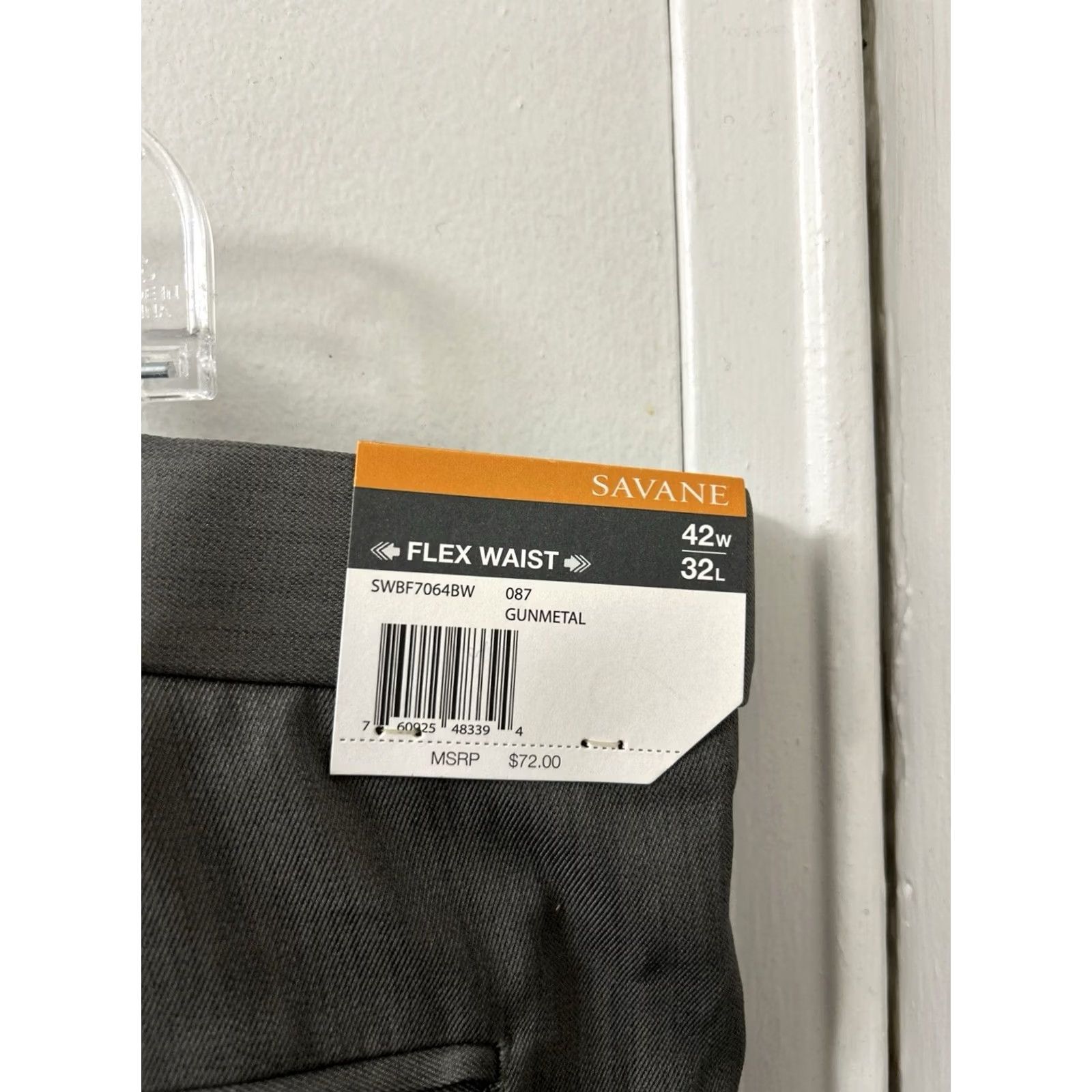 Savane Savane Men's Pants Gray 42x32 Travel Intelligence Wrinkle Resistant Stretch Pleated Straight Size US 42 / EU 58 - 5 Thumbnail