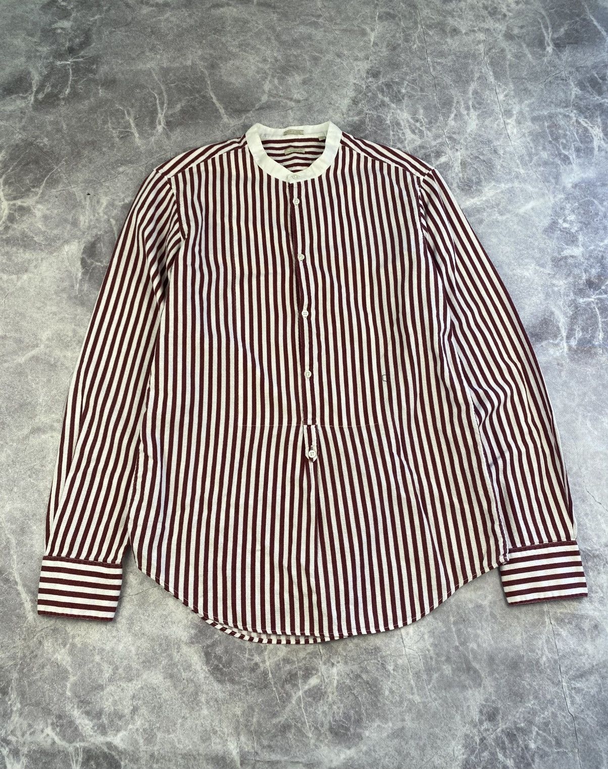 Massimo Alba Massimo Alba Band Collar Stripe Button Shirt Size: S Size US S / EU 44-46 / 1 - 1 Thumbnail