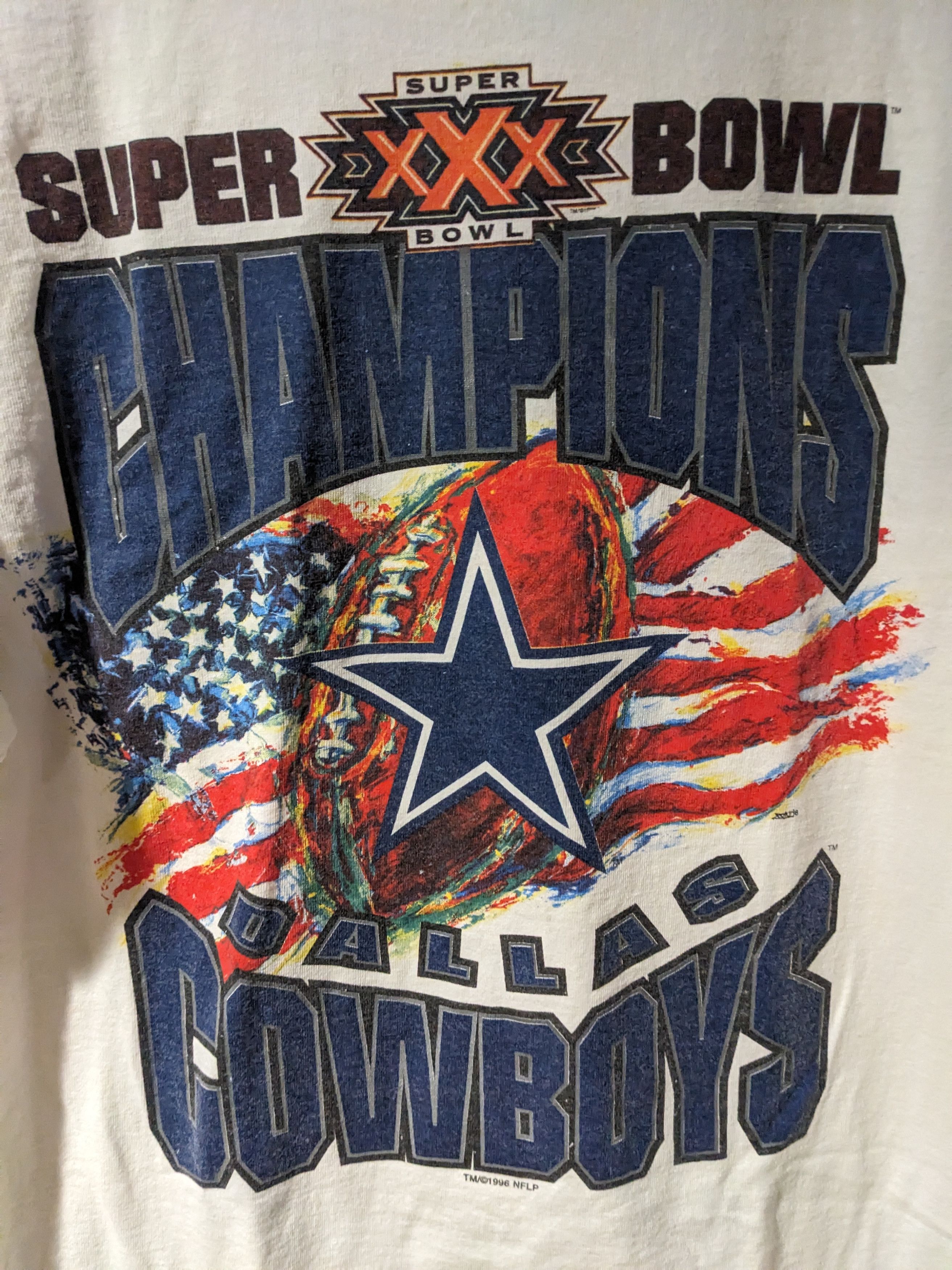 NFL × Vintage Vintage 1996 Dallas Cowboys Super Bowl NFL Football T-Shirt Size US XL / EU 56 / 4 - 2 Thumbnail