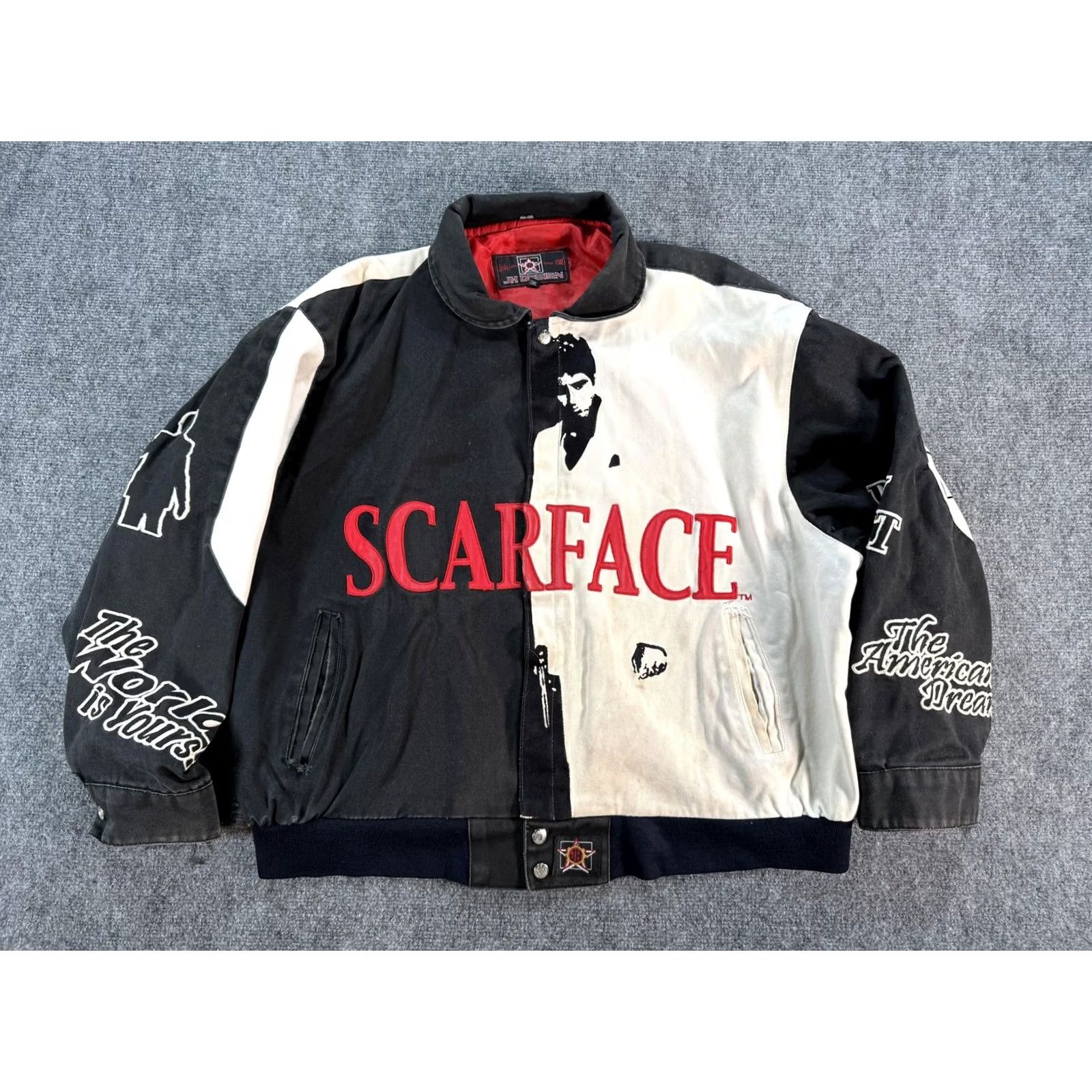 Hamilton VINTAGE Scarface Jacket Mens 3XL Black Jeff Hamilton Bomber World Is Yours 90s Size US XXL / EU 58 / 5 - 3 Thumbnail