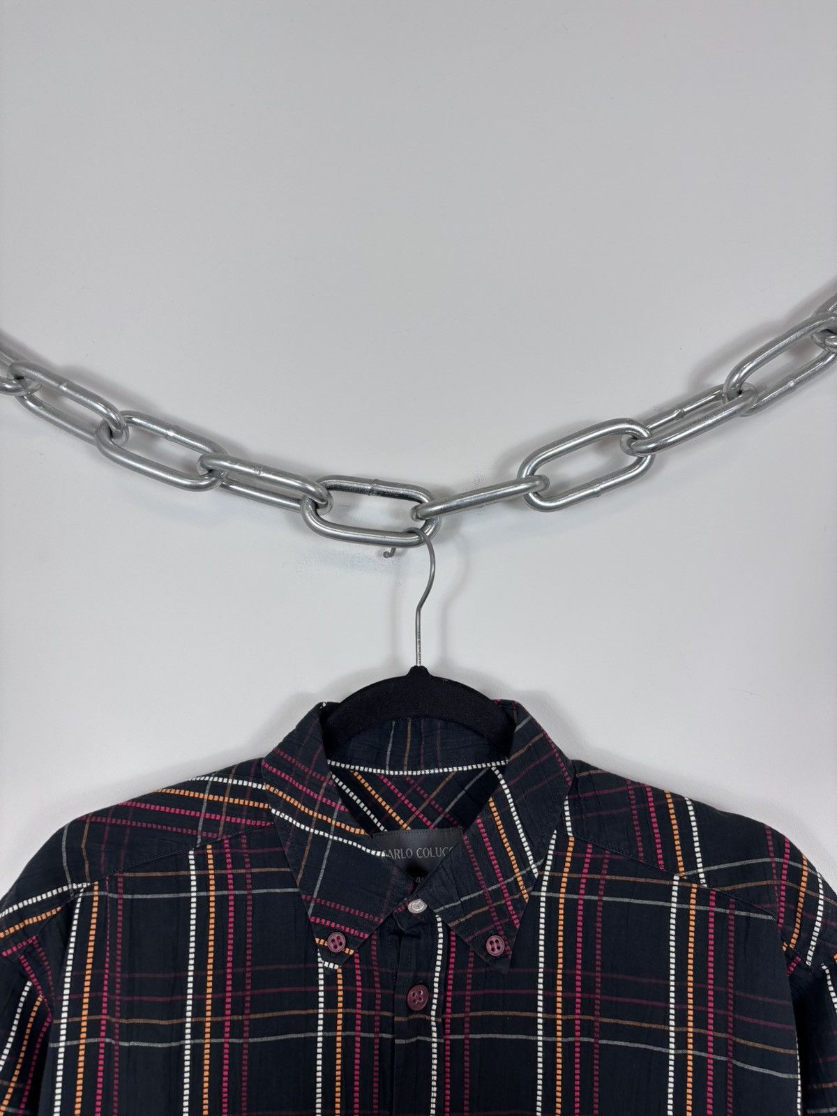 Carlo Colucci Carlo Colucci Men’s Checkered Casual Short Sleeve Shirt Size US L / EU 52-54 / 3 - 3 Thumbnail