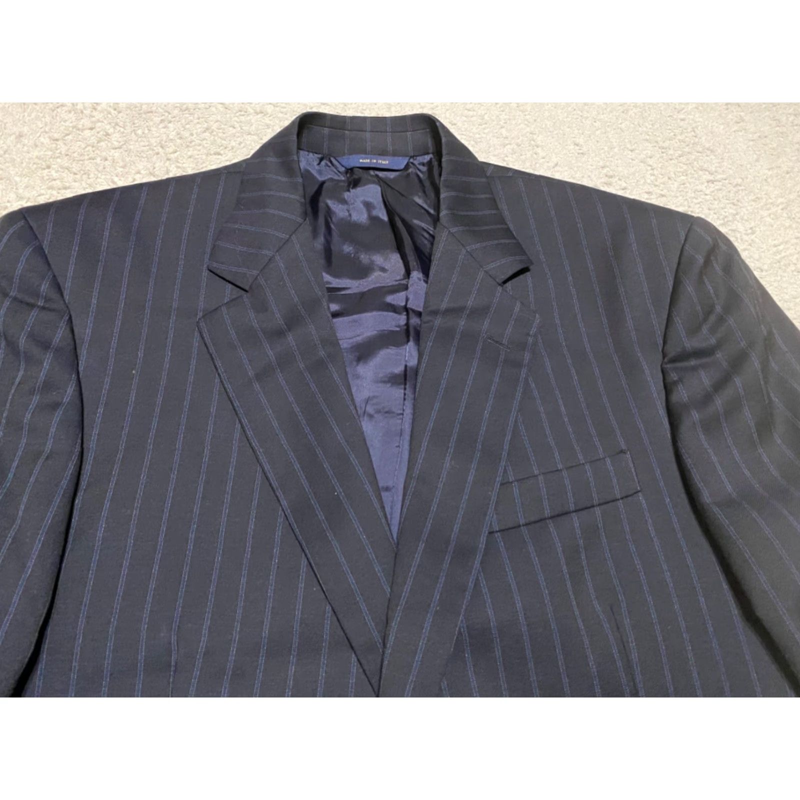 Brooks Brothers Brooks Brothers Blazer Mens 41 Blue Striped 100% Wool Single-Breasted Two-Button Madison Jacket Shirt Style Size 42R - 3 Thumbnail