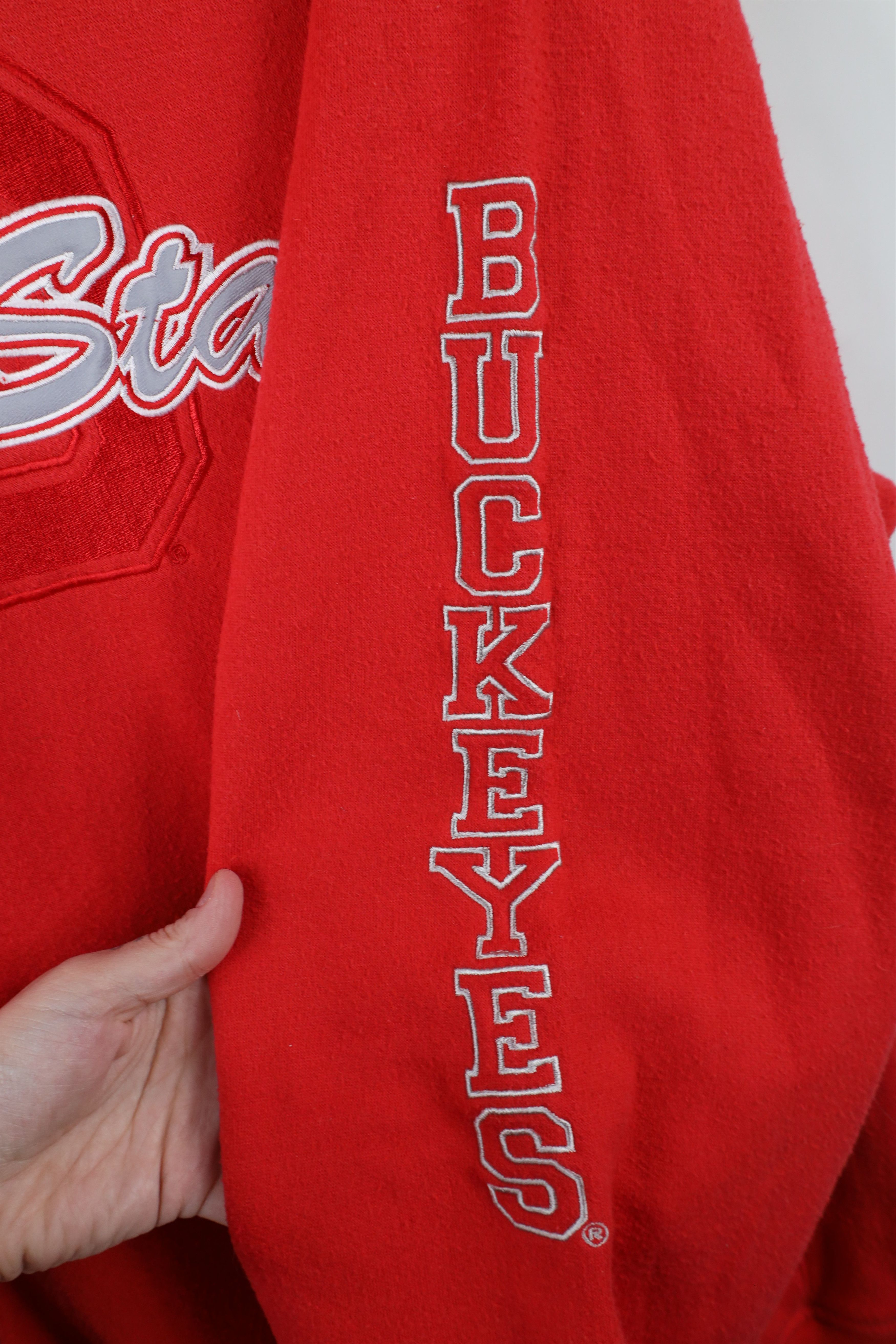 Starter × Vintage Vintage 90s Starter Ohio State University Hoodie Sweatshirt Size US XL / EU 56 / 4 - 4 Thumbnail