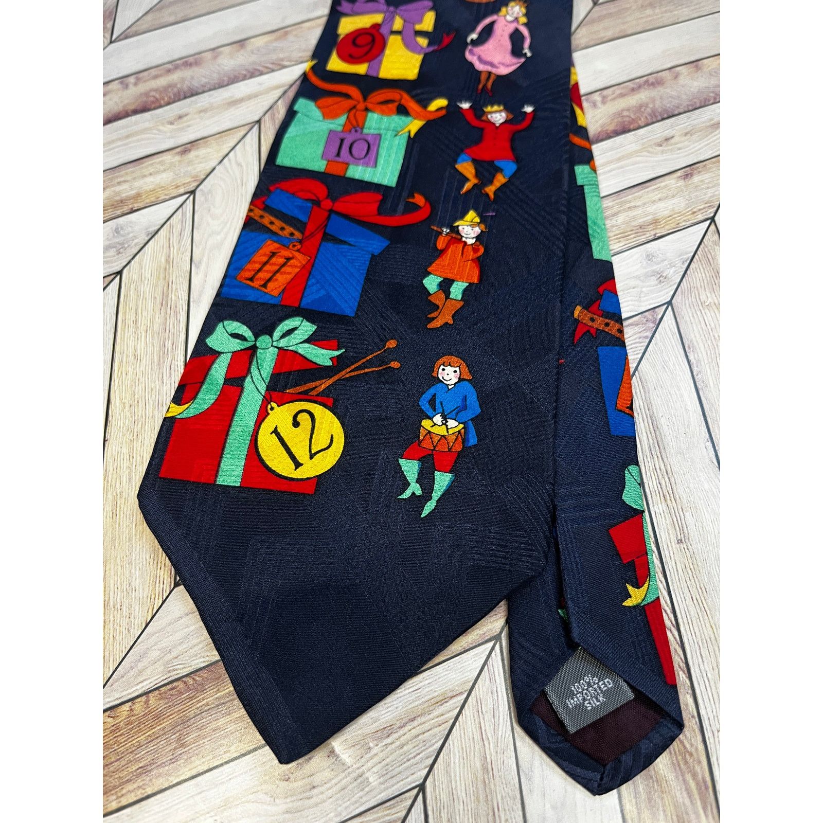 Other Vintage Jones for Men The 12 Days of Christmas Neck Tie Navy Size ONE SIZE - 4 Thumbnail
