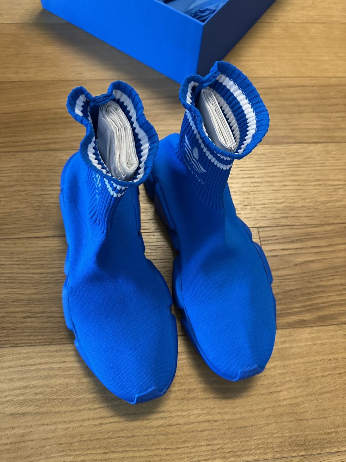 Adidas × Balenciaga ADIDAS × BALENCIAGA SPEED LT / SPEED SNEAKERS IN BLUE Size US 9 / EU 42 - 2 Thumbnail
