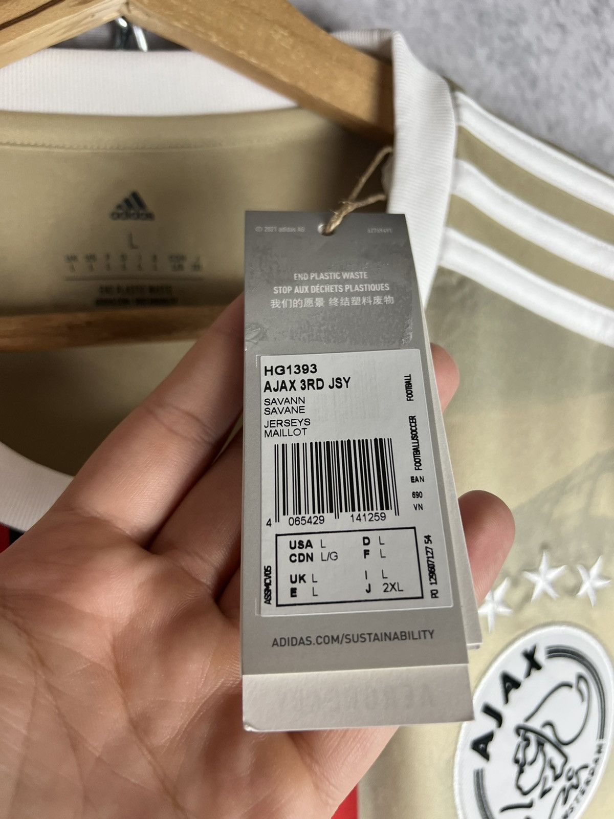 Adidas Authentic Ajax x Daily Paper football Jersey Men’s Medium Size US L / EU 52-54 / 3 - 5 Thumbnail