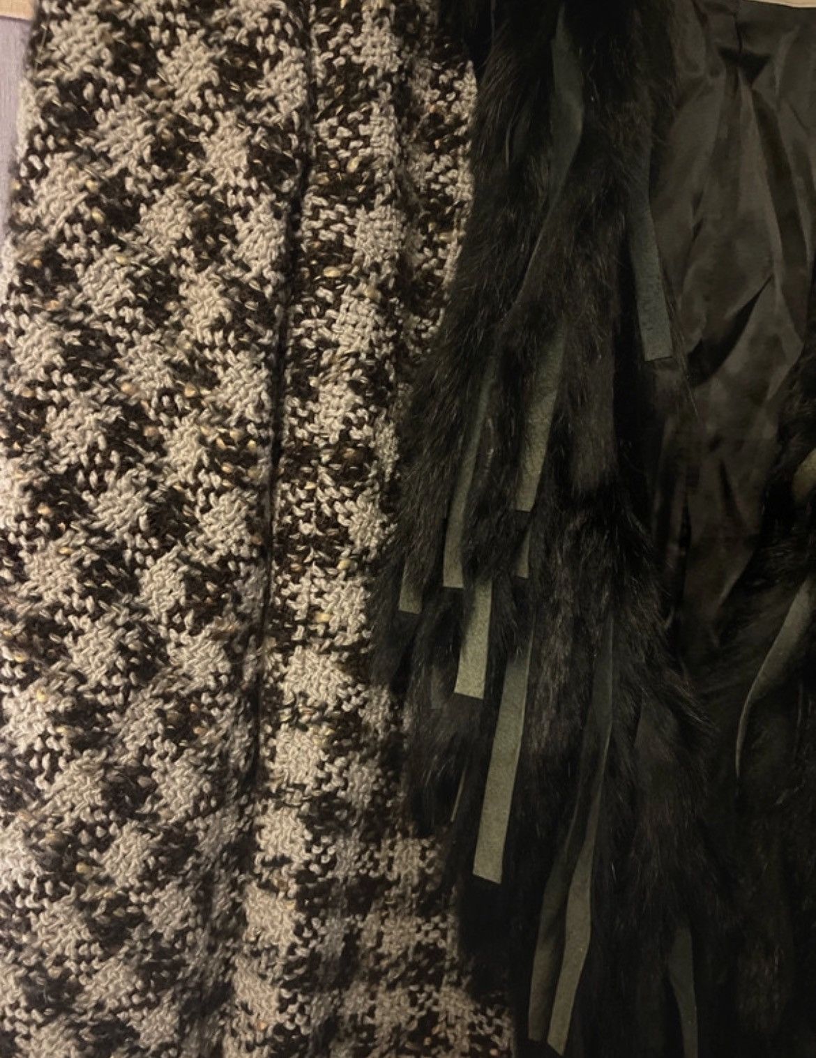 Emporio Armani Emporio Armani tweed and fur coat Size S / US 4 / IT 40 - 5 Thumbnail