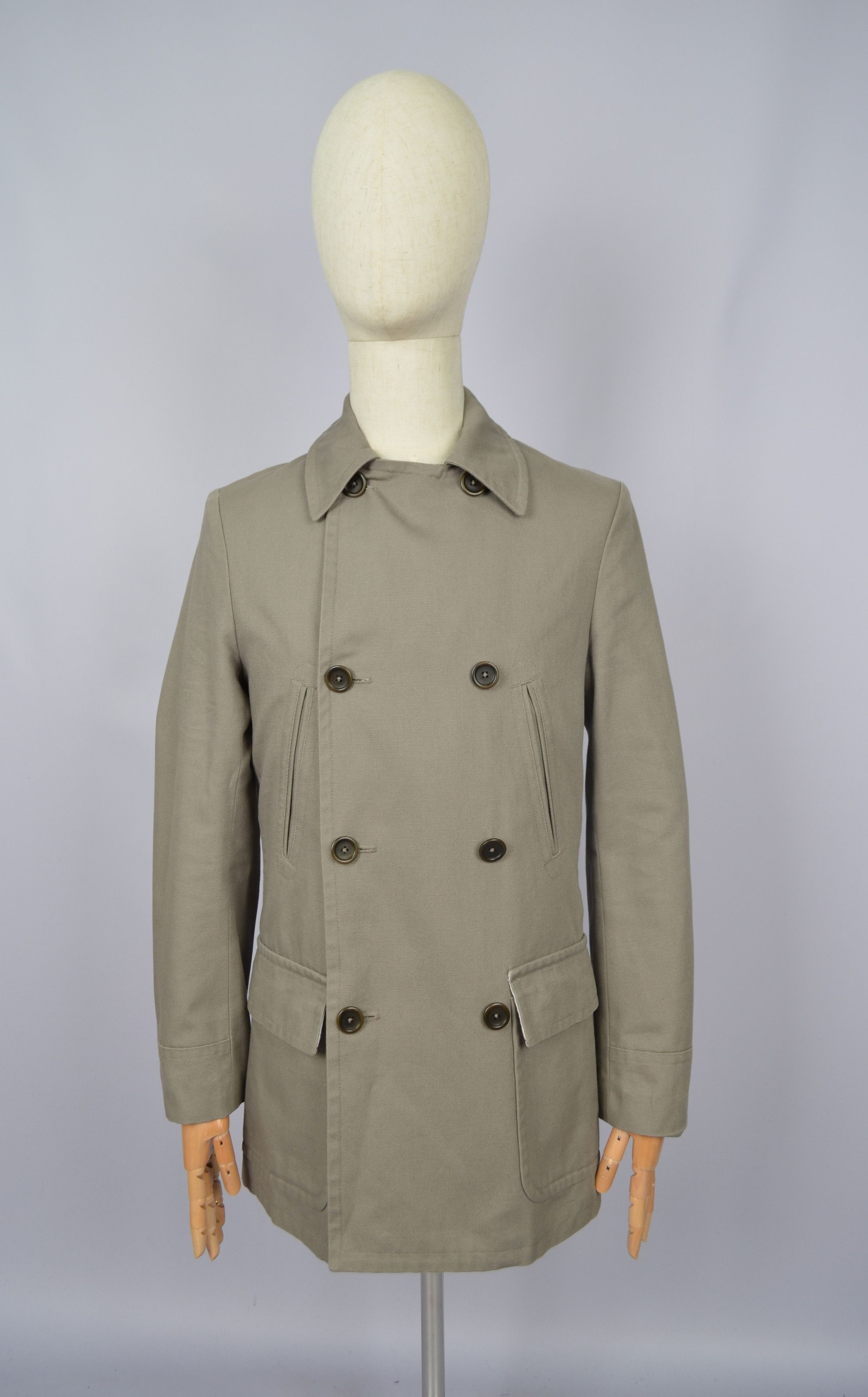 Unis Unis USA Beige Cotton Peacoat Jacket Coat Size 36 / S Size US S / EU 44-46 / 1 - 1 Thumbnail