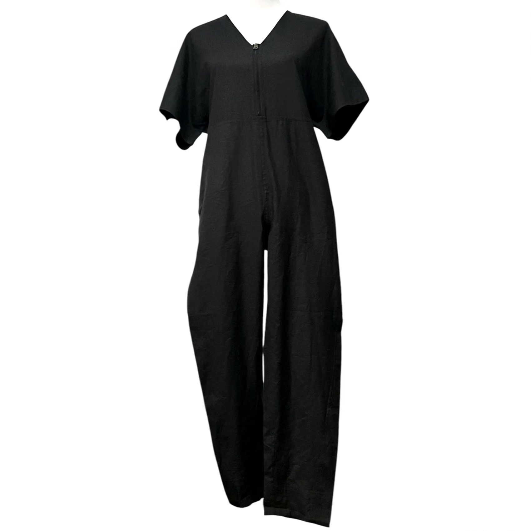 Billy Reid VINTAGE Billy Reid Women’s Jumpsuit Silk Black Short Sleeves Pockets Romper XS Size 26" / US 2 / IT 38 - 2 Thumbnail