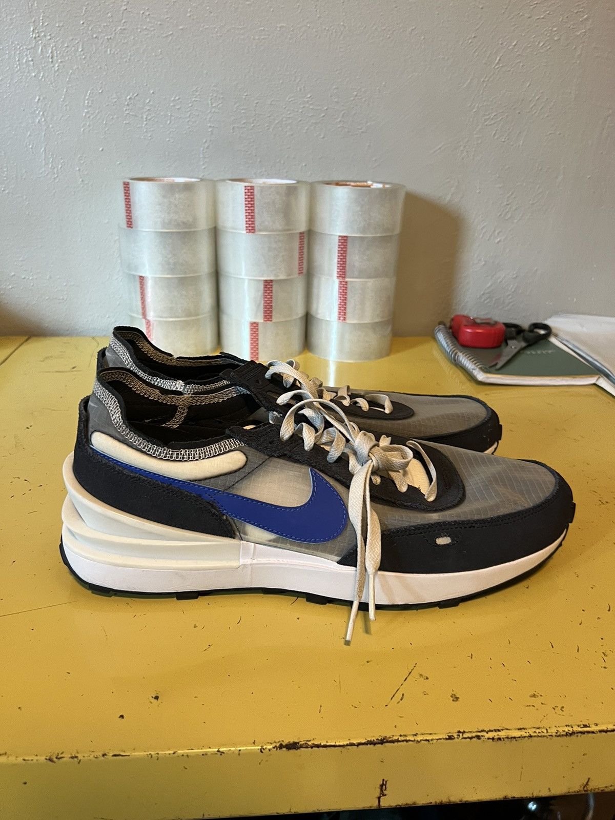 Nike Nike Waffle One GS 'Phantom Hyper Royal 2022 Sz 11.5 Size US 11.5 / EU 44-45 - 3 Thumbnail