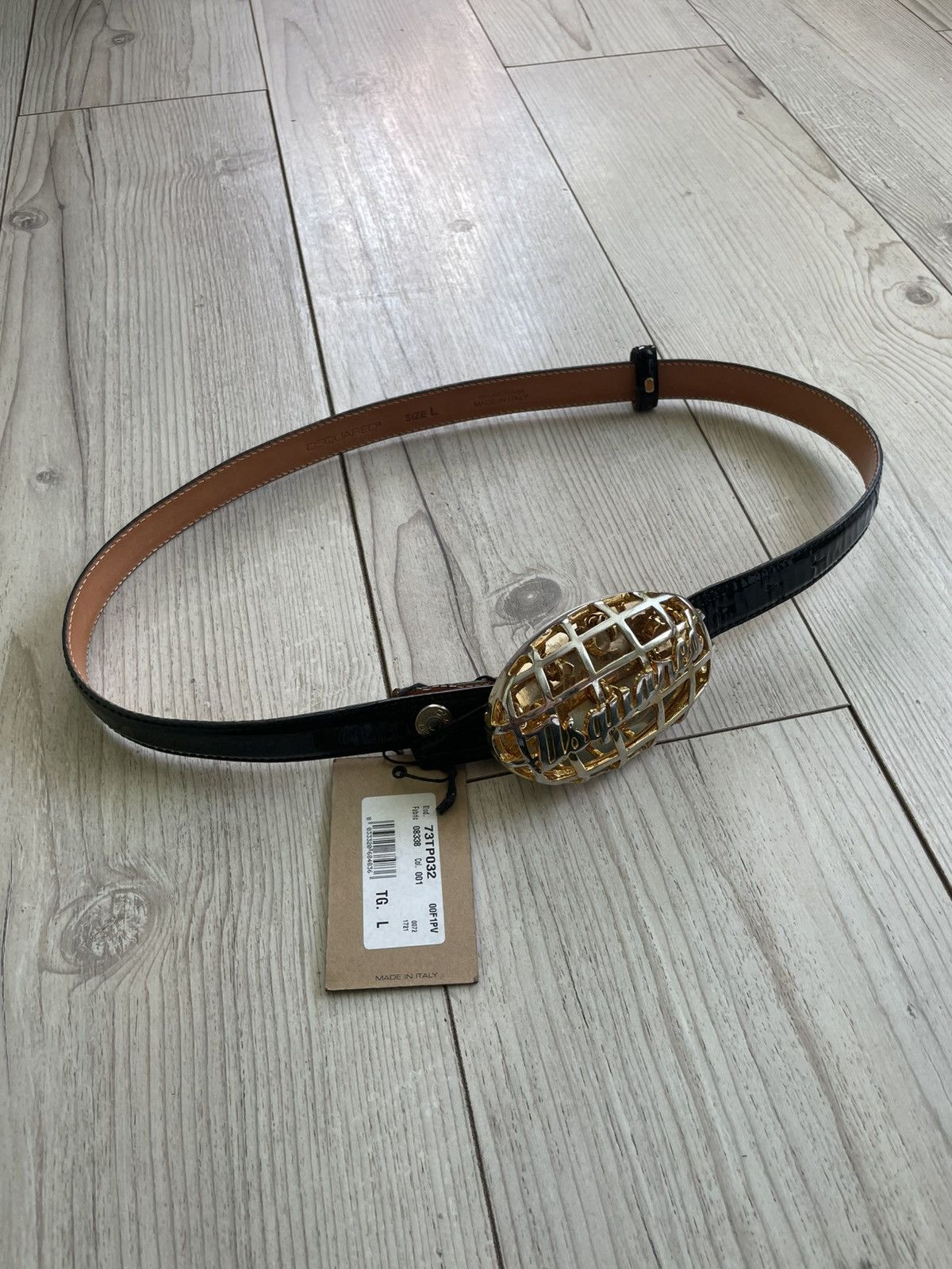 Dsquared2 × Vintage Dsquared Black Patent Leather Belt Size ONE SIZE - 2 Thumbnail