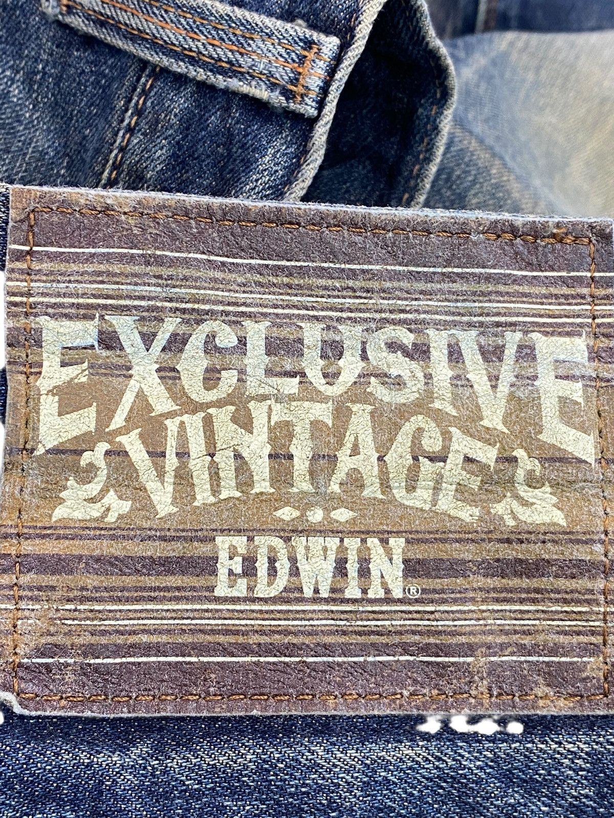Edwin Edwin Vintage Mud Wash Whiskered Straight Leg Style Size US 33 - 11 Thumbnail