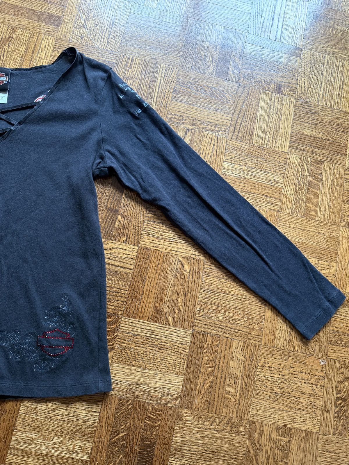 Harley Davidson Vintage Y2K Harley Davidson Embroidered Bedazzled Tee Size XL / US 12-14 / IT 48-50 - 6 Thumbnail