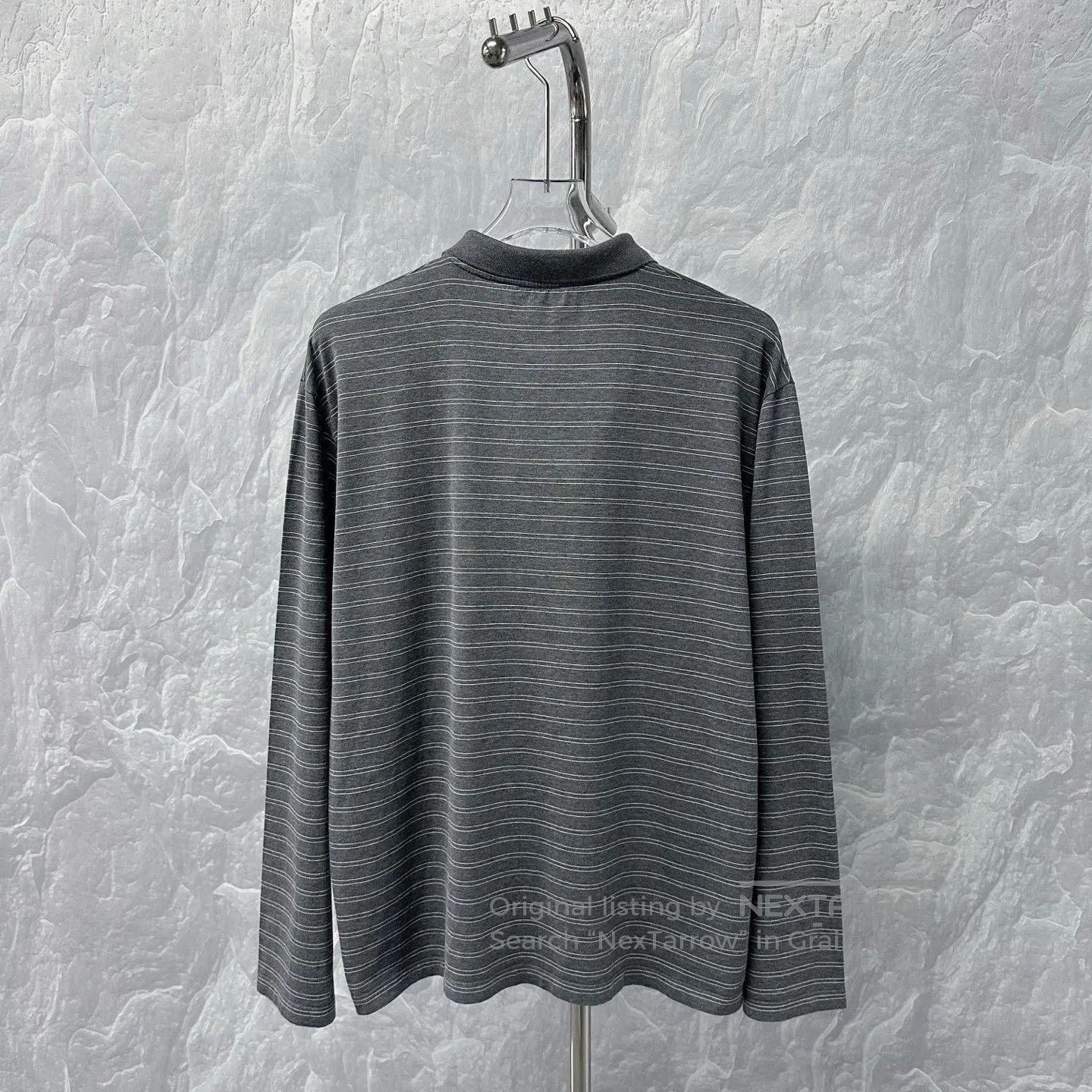 Miu Miu Miu Miu SS25 Logo Stripe Long Sleeve Polo. Size S / US 4 / IT 40 - 5 Thumbnail