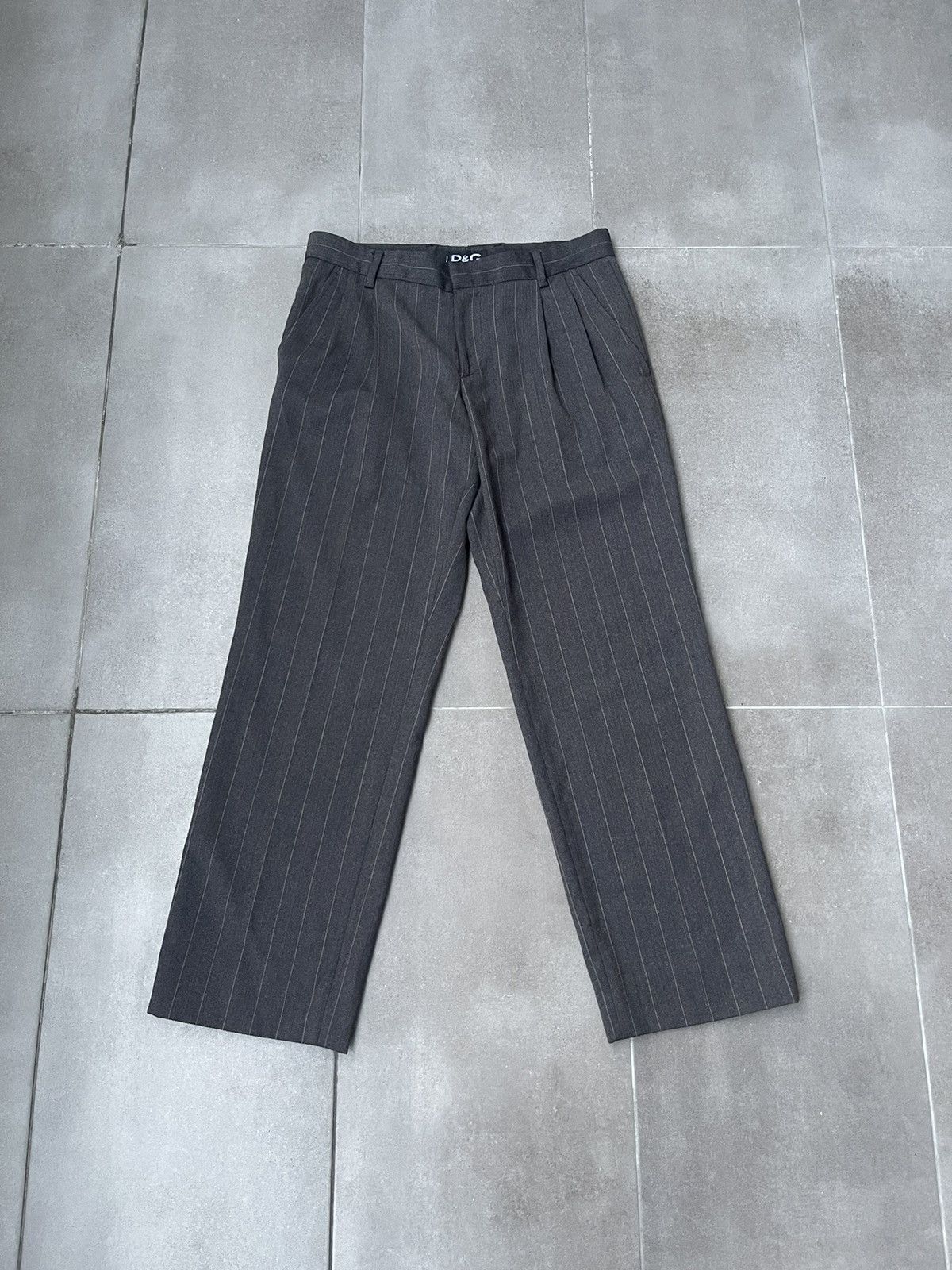 Dolce & Gabbana Dolce & Gabbana Wool Stripped Grey Brown Causal Pants Size US 32 / EU 48 - 1 Thumbnail