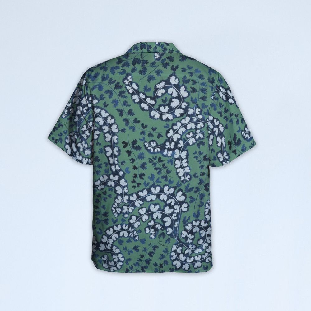 Designer Men's Rateau Print Bowling Shirt | Leaf Pattern Shirt Size US S / EU 44-46 / 1 - 3 Thumbnail