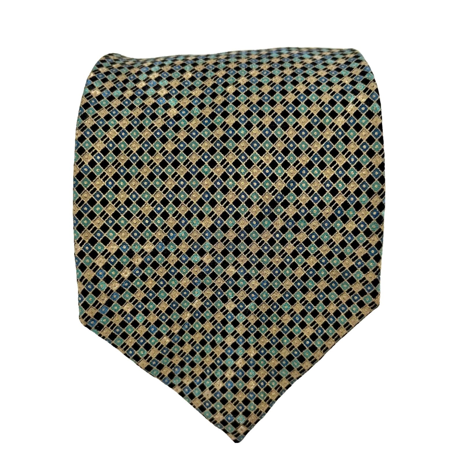 Brioni Brioni Tie Geometric Holographic Abstract Silk Terracotta Multicolor Men’s Classic 61" 3.5" Made in Italy Mens Size ONE SIZE - 2 Thumbnail