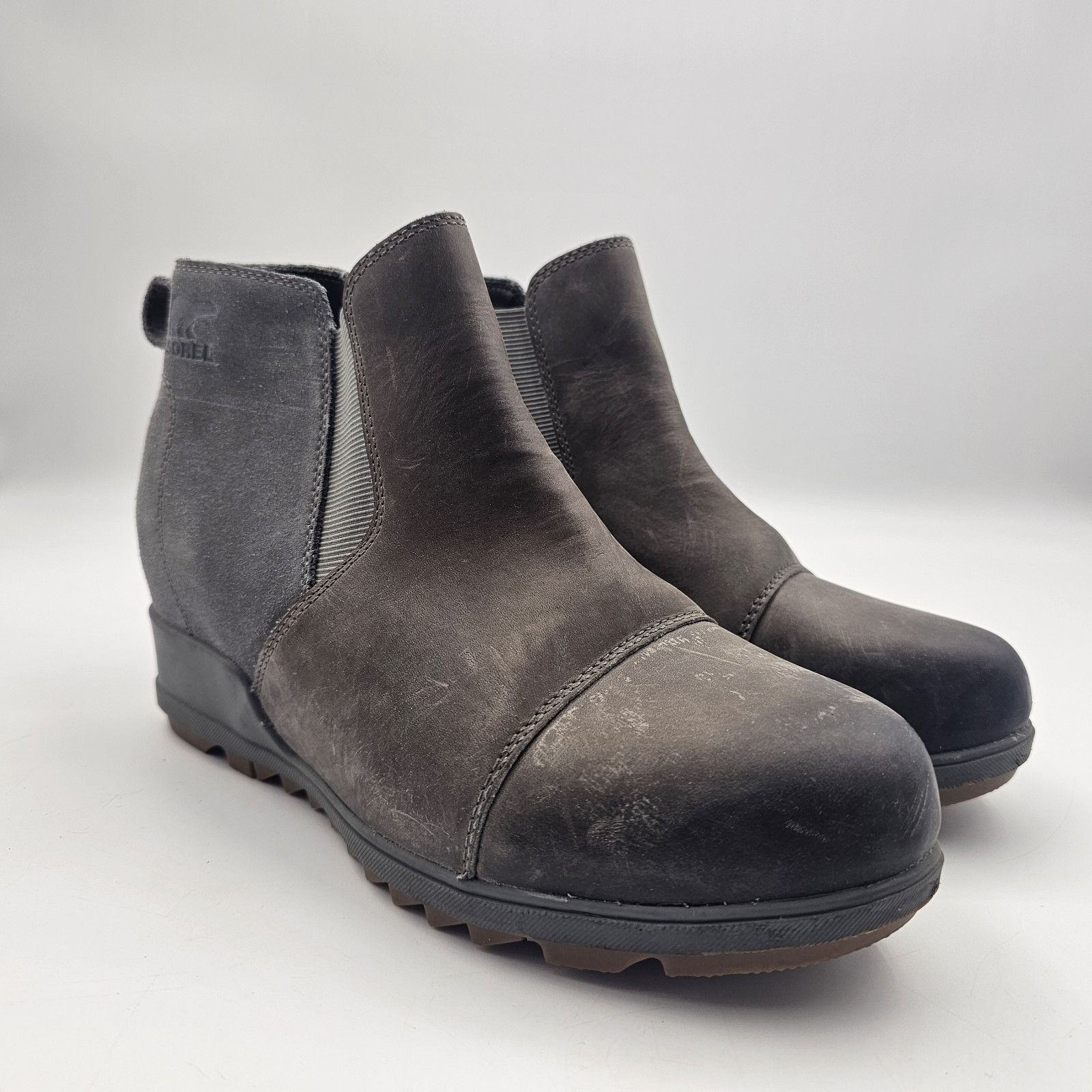 SOREL Sorel Evie Pull-On Waterproof Suede Leather Wedge Ankle Boot Size US 9 / IT 39 - 3 Thumbnail