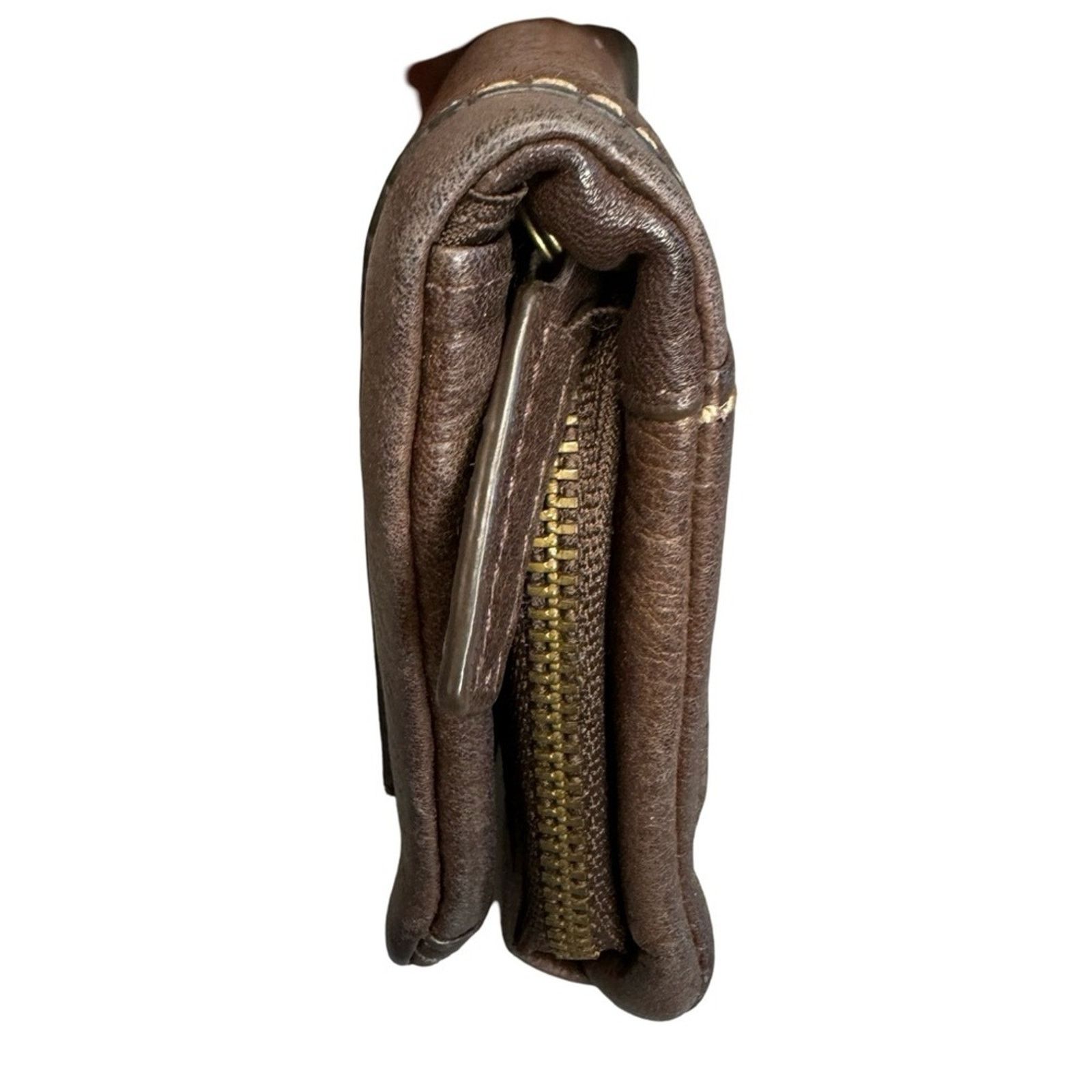 Fossil Vintage Fossil Brown Pebbled Leather Snap Long Wallet Size ONE SIZE - 9 Thumbnail