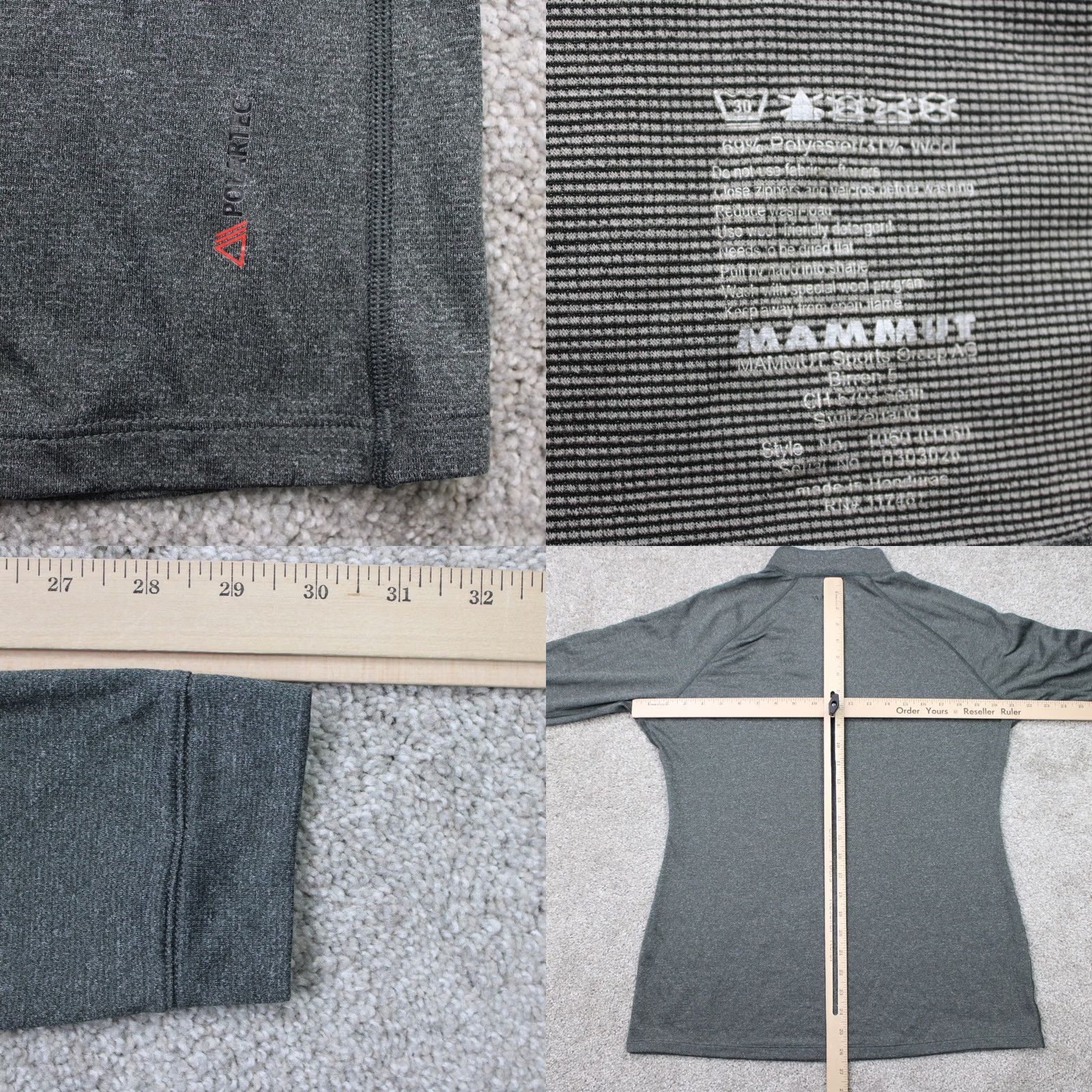 Mammut Mammut Shirt Womens Large Gray Klamath 1/2 Zip Poly/Wool Long Sleeve Pullover Size L / US 10 / IT 46 - 8 Thumbnail