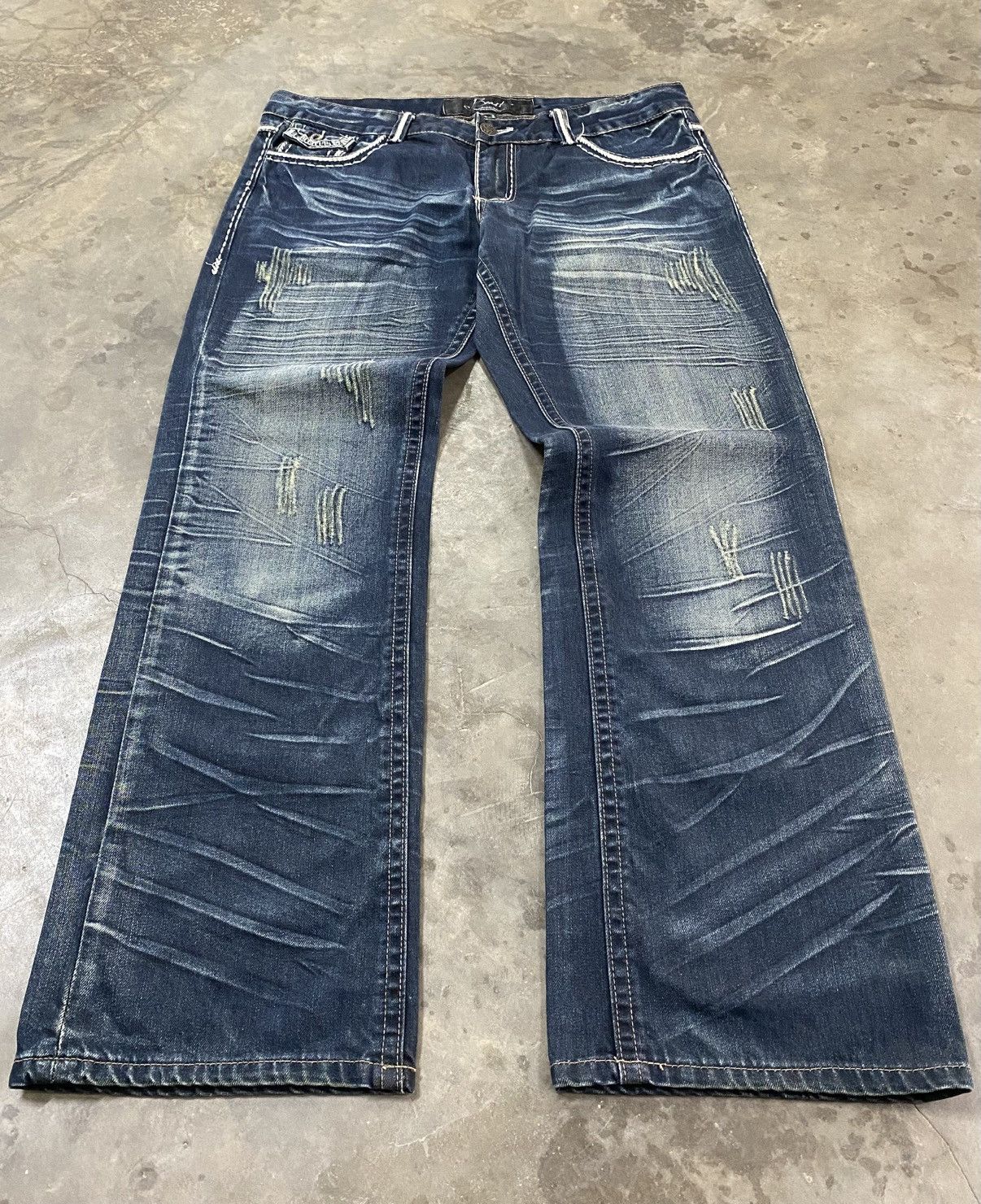 Hysteric Glamour × If Six Was Nine × Le Grande Bleu (L.G.B.) Flare Jeans Japanese Beast Distressed @241act Size US 35 - 6 Thumbnail