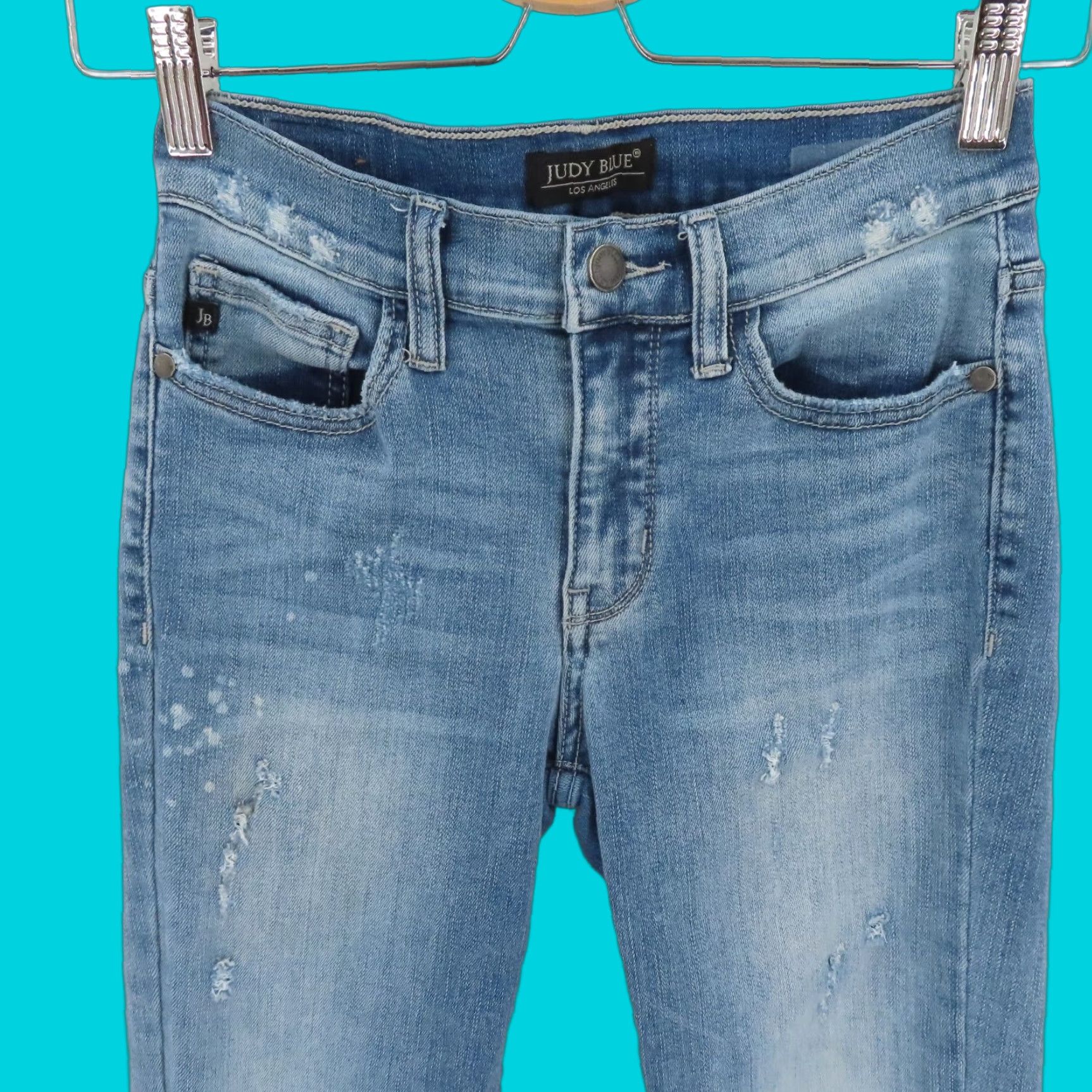 Judy Blue Womens Jeans Shredding Up My Life Distressed Bleached Blue Denim 26 Jeans Skinny Distressed Womens
