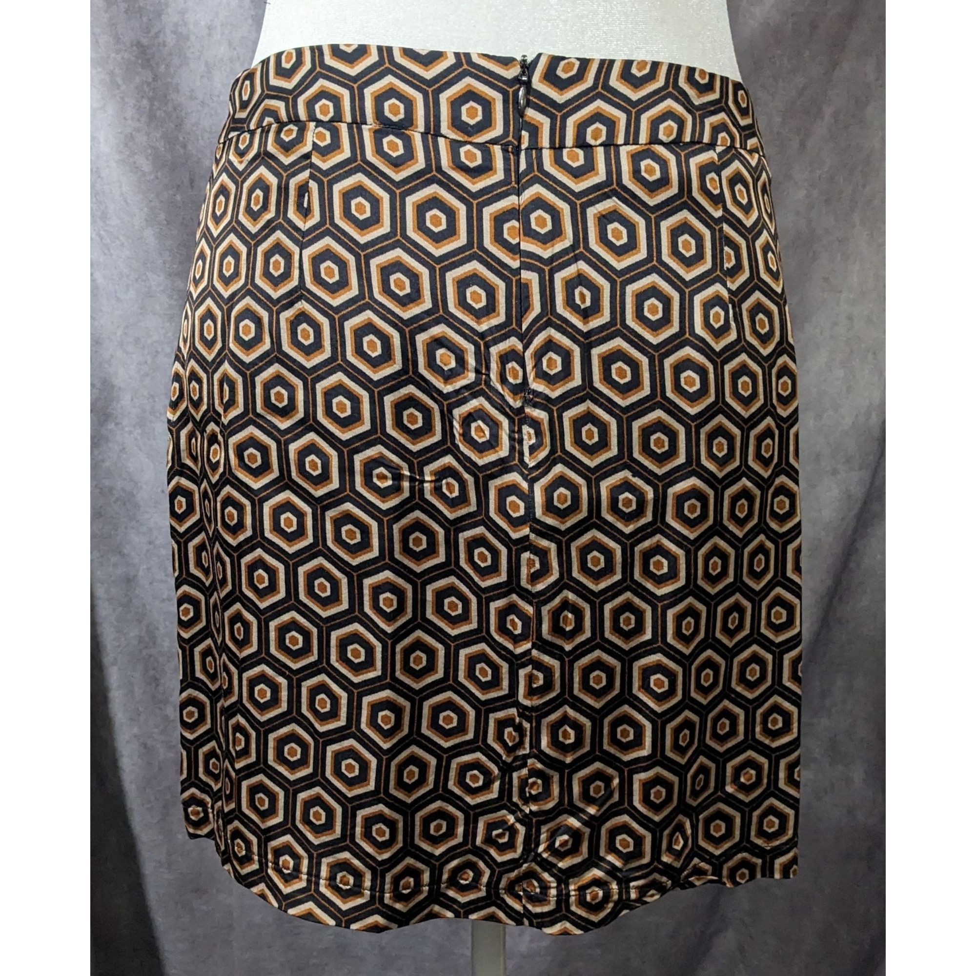 Other Ese0Ese Geometric Earth Tone Silky Brown Mini Skirt Size Med Size 30" / US 8 / IT 44 - 6 Thumbnail