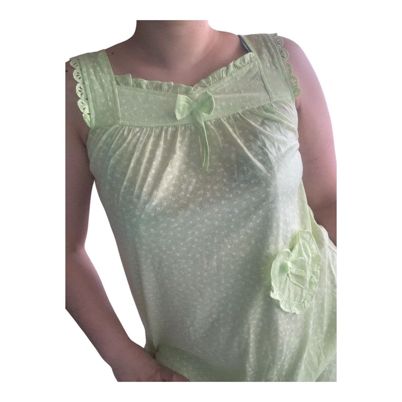 Vintage Vintage 90s Sleeveless A Line Dress Embroidered S/M Size M / US 6-8 / IT 42-44 - 7 Thumbnail