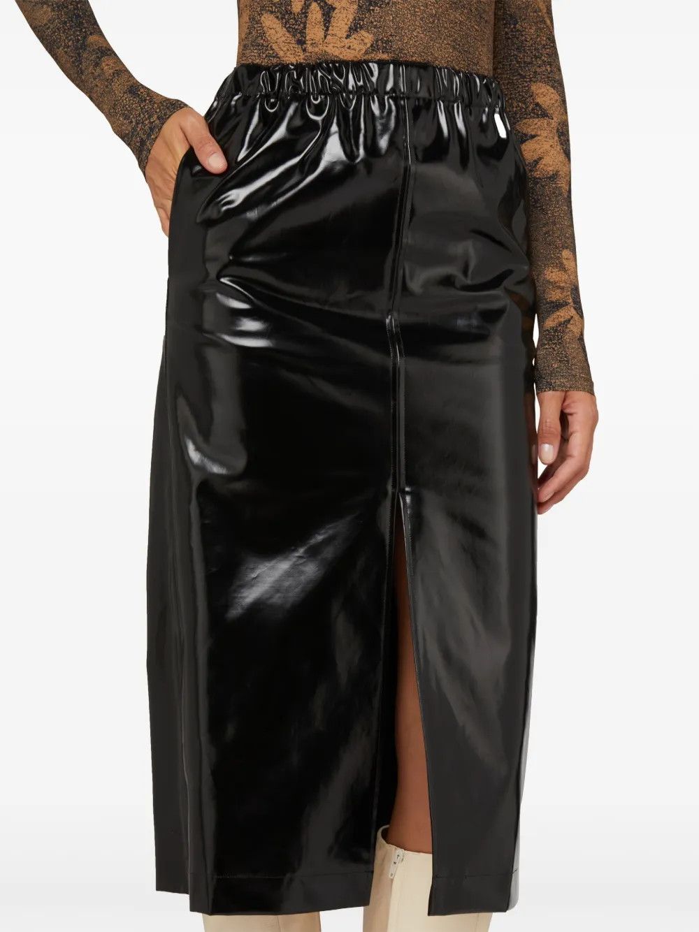 Maison Margiela o1y0625 Midi Skirt in Black Size 27" / US 4 / IT 40 - 2 Thumbnail