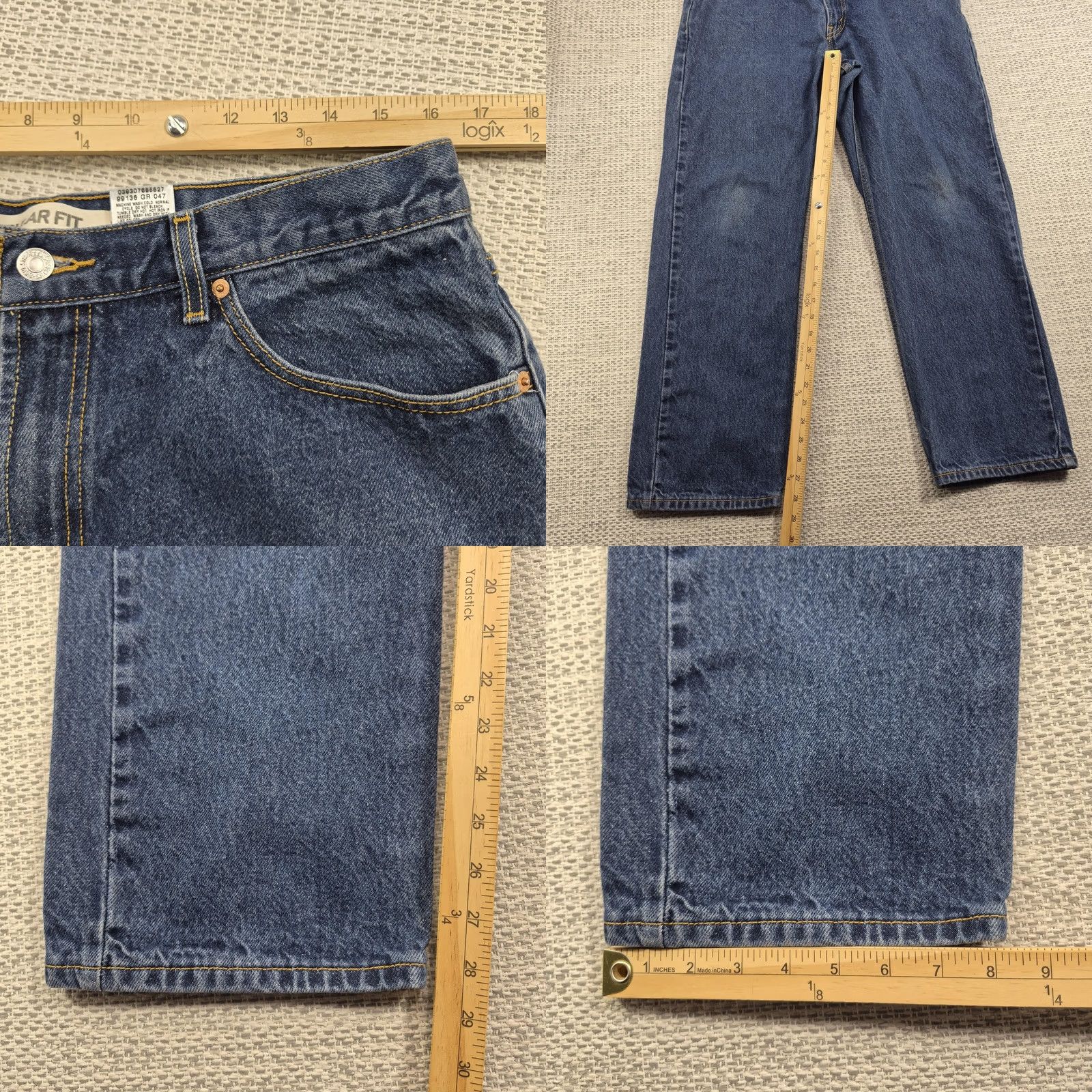 Levi's Levi's 505 Jeans Mens 36x30 Blue Medium Wash Regular Fit Straight Leg Denim Pants Size US 36 / EU 52 - 8 Thumbnail