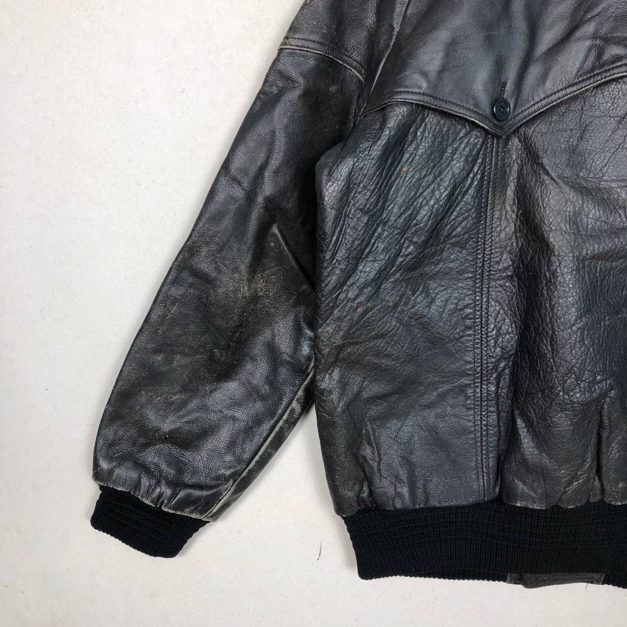 Japanese Brand Vintage Leather IS-674-MS Flight Jacket Black Size US M / EU 48-50 / 2 - 8 Thumbnail