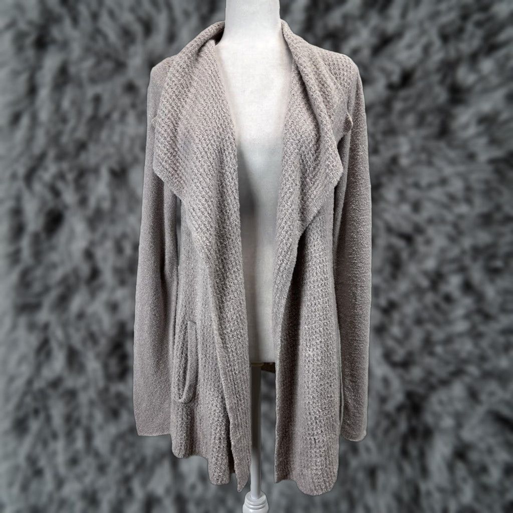 Vintage Barefoot Dreams Cozy Chic Cardigan Sweater Women's Large Pink/Grey Long Sleeve Soft Casual Size L / US 10 / IT 46 - 1 Thumbnail