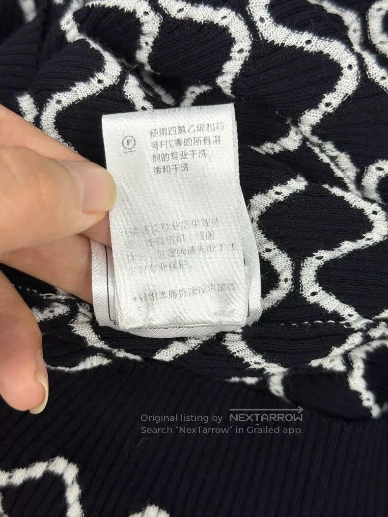 Chanel Chanel Black and white diamond plaid knitted short sleeves Size XXS / US 00 / IT 34 - 8 Thumbnail