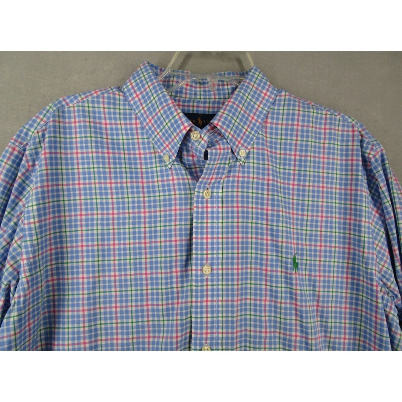 Ralph Lauren VINTAGE Ralph Lauren Shirt Mens Large Blue Plaid Casual Long Sleeve Button-Up Classic 2010s Mens Size US L / EU 52-54 / 3 - 2 Thumbnail