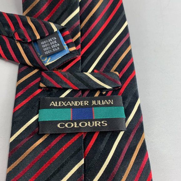 Alexander Julian Alexander Julian Colours Men's Multi Striped Tie 4" x 63" Size ONE SIZE - 3 Thumbnail