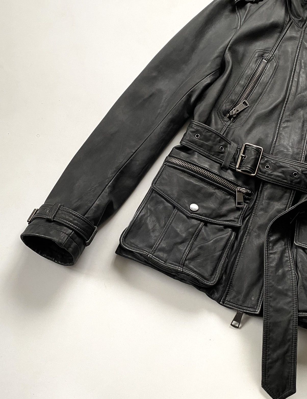 Burberry 🔥RRP 2390$ Burberry Brit Lambskin Biker Field Jacket Size S / US 4 / IT 40 - 8 Thumbnail