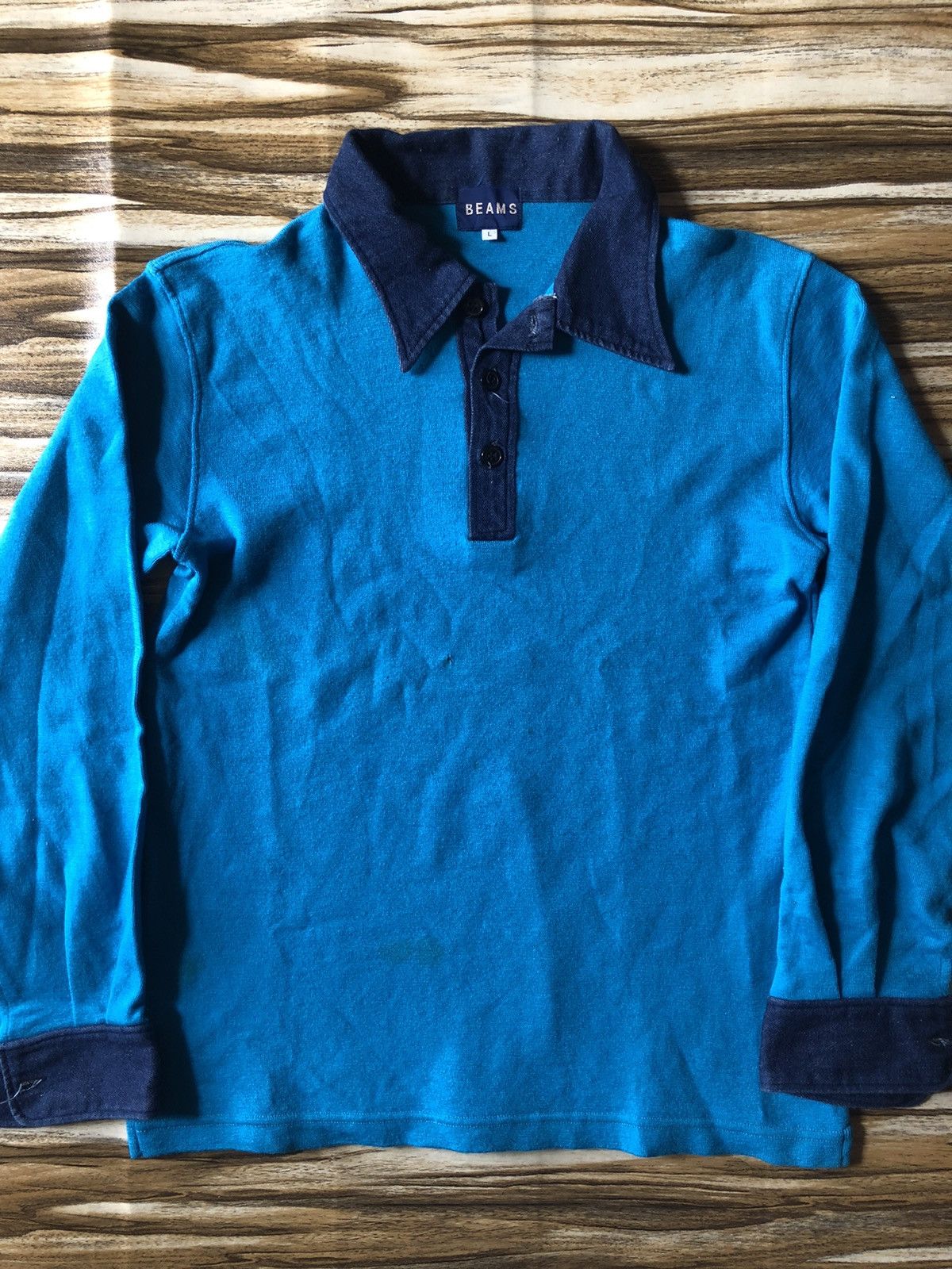 Beams Japan Beams Japan Polo shirt L/S hybrid denim Size US L / EU 52-54 / 3 - 2 Thumbnail