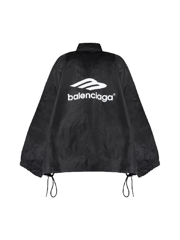 Balenciaga o1mle0725 Logo Embroidery Windbreaker Jacket in Black Size US M / EU 48-50 / 2 - 2 Thumbnail