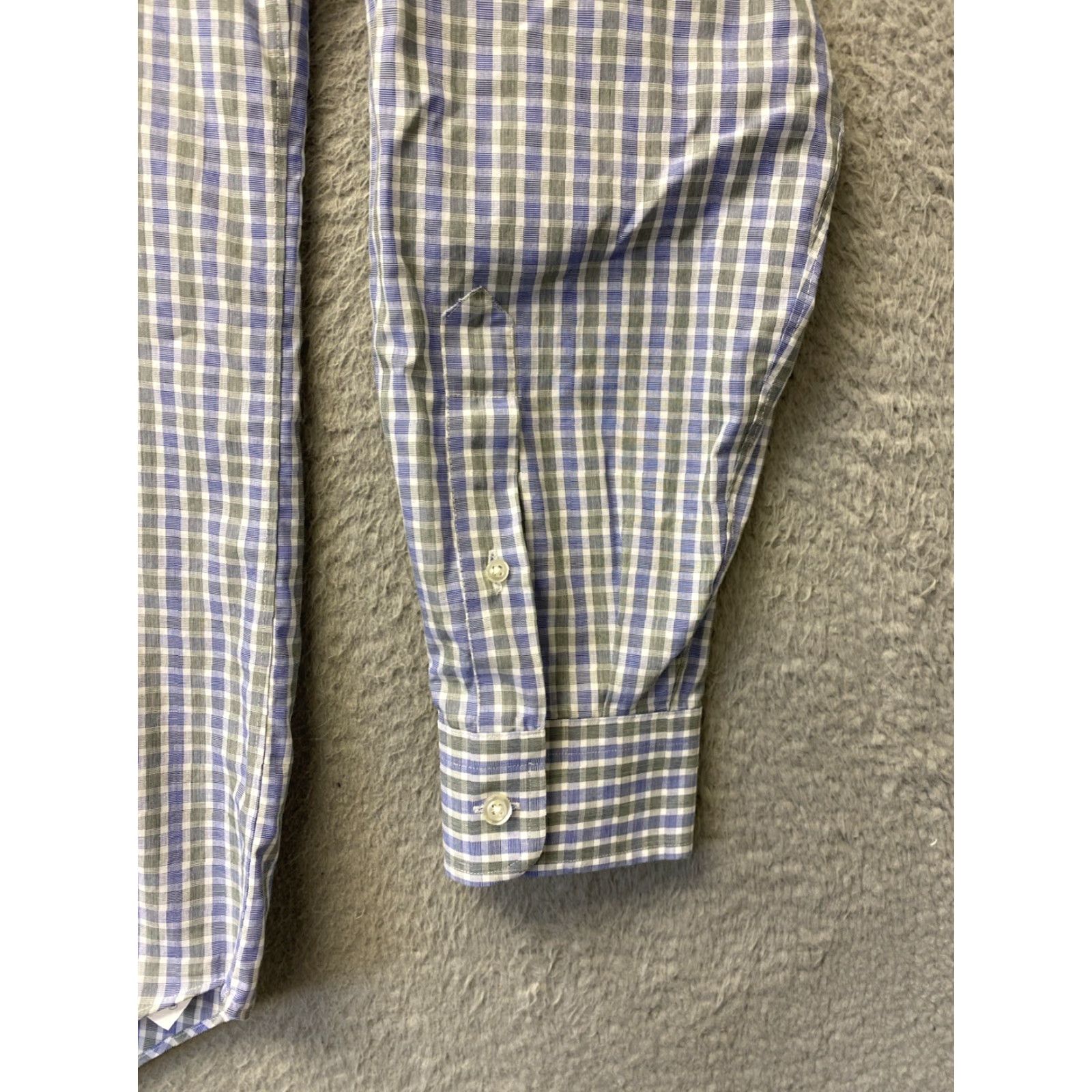 Lands' End VINTAGE Lands' End Men’s Dress Shirt Plaid Check Long Sleeve Button-Down TALL 16 Gray Green All Seasons Size US L / EU 52-54 / 3 - 4 Thumbnail