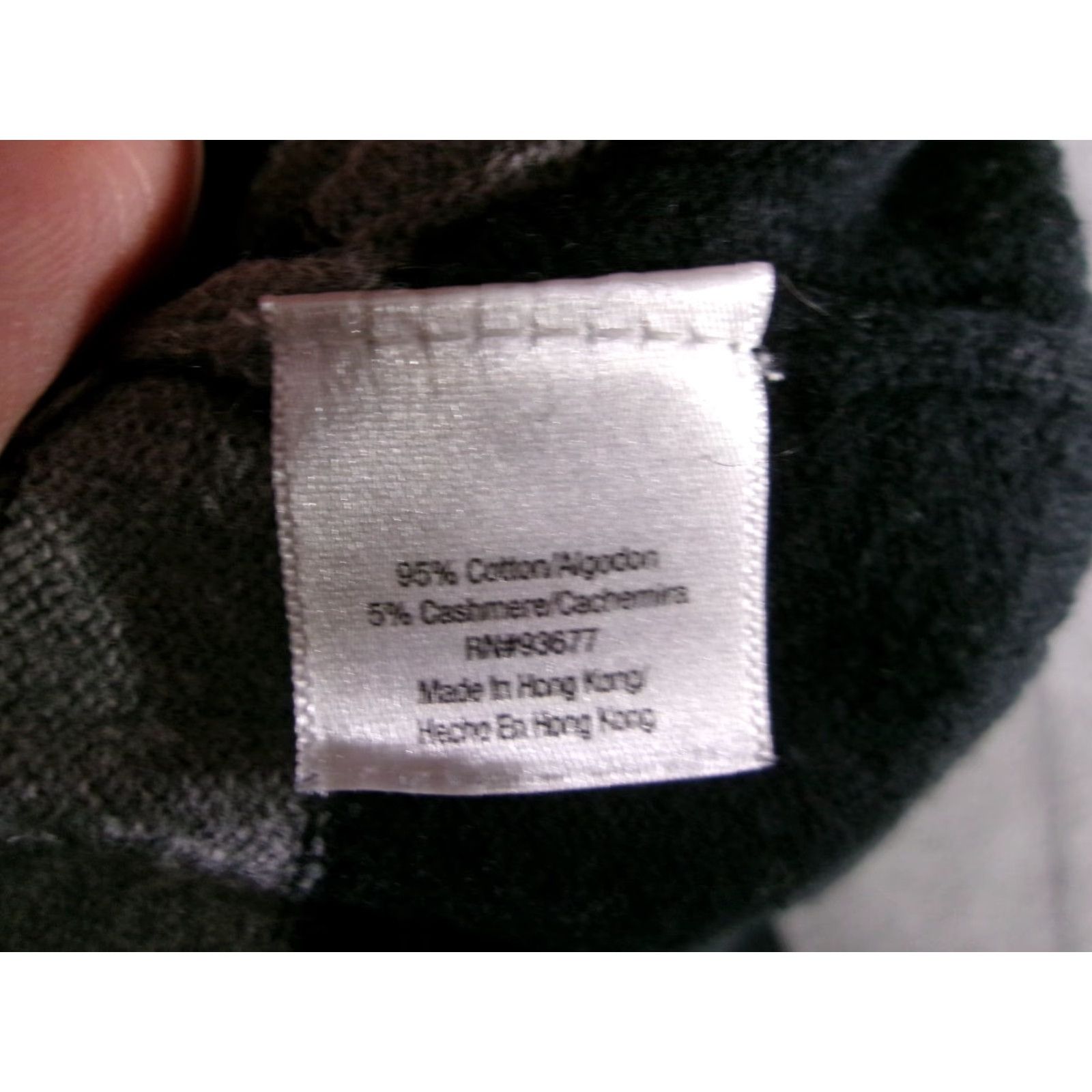 Vintage ANA Sweater Women M Petite Black Gray Striped Turtleneck Cashmere Blend Pullover Size M / US 6-8 / IT 42-44 - 7 Thumbnail
