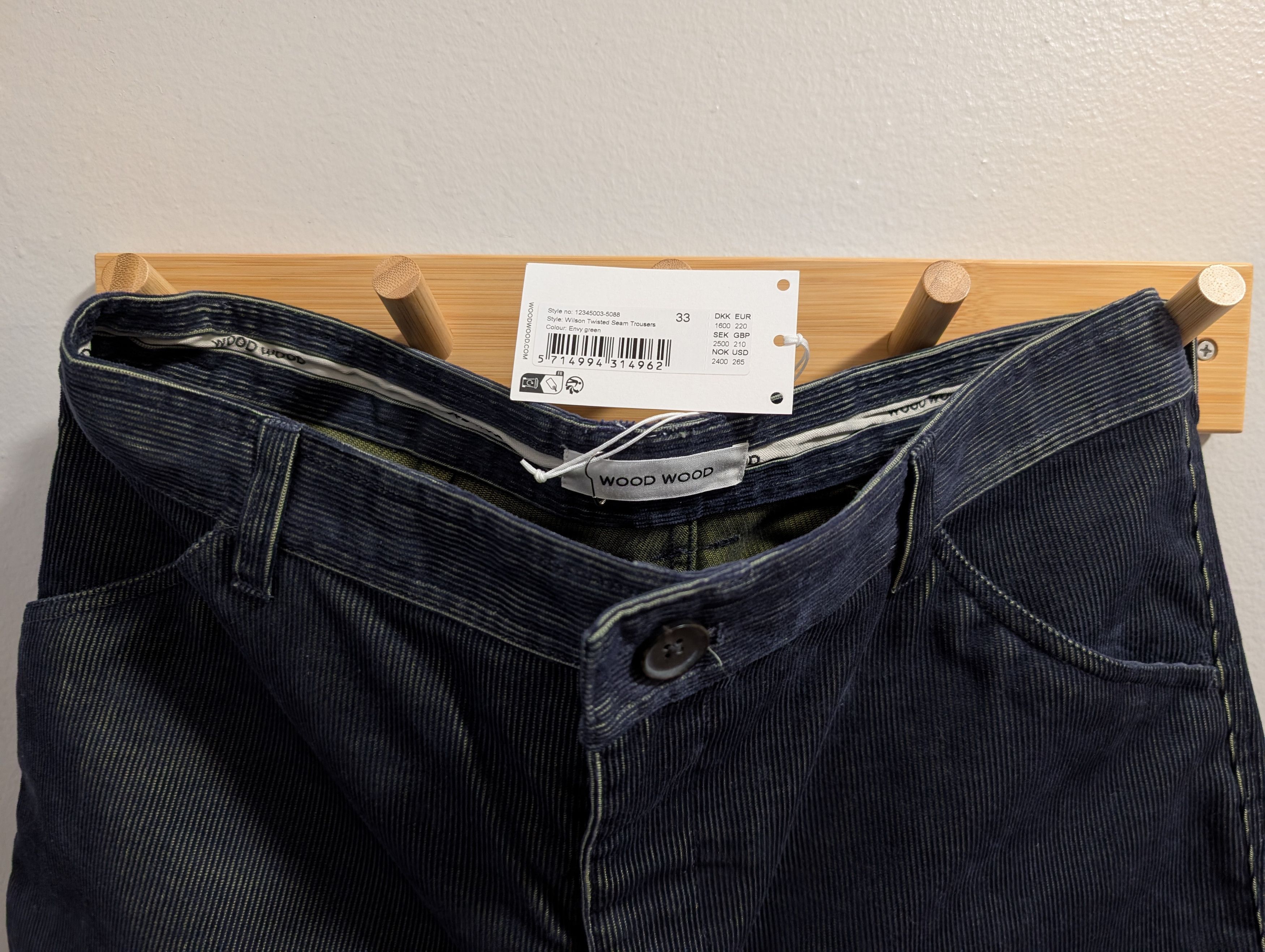 Wood Wood Wilson Twisted Seam Trouser - NWT - Green Envy Size US 33 - 5 Thumbnail