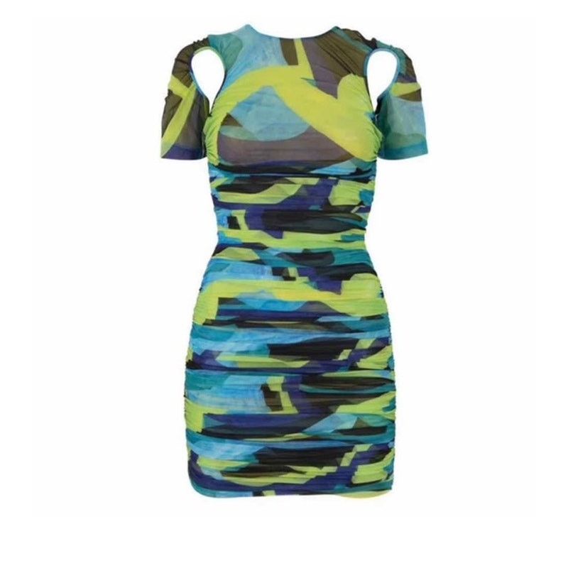 House of CB House of CB “Letitia” Ruched Mesh Bodycon Mini Dress Size XS / US 0-2 / IT 36-38 - 2 Thumbnail
